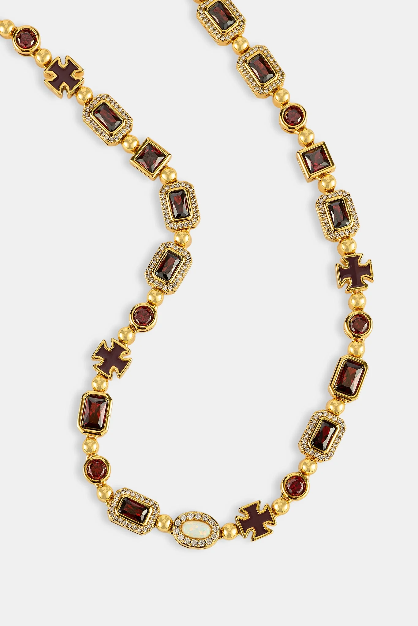 Burgundy Multi Gemstone Chain - 6mm - Image 4