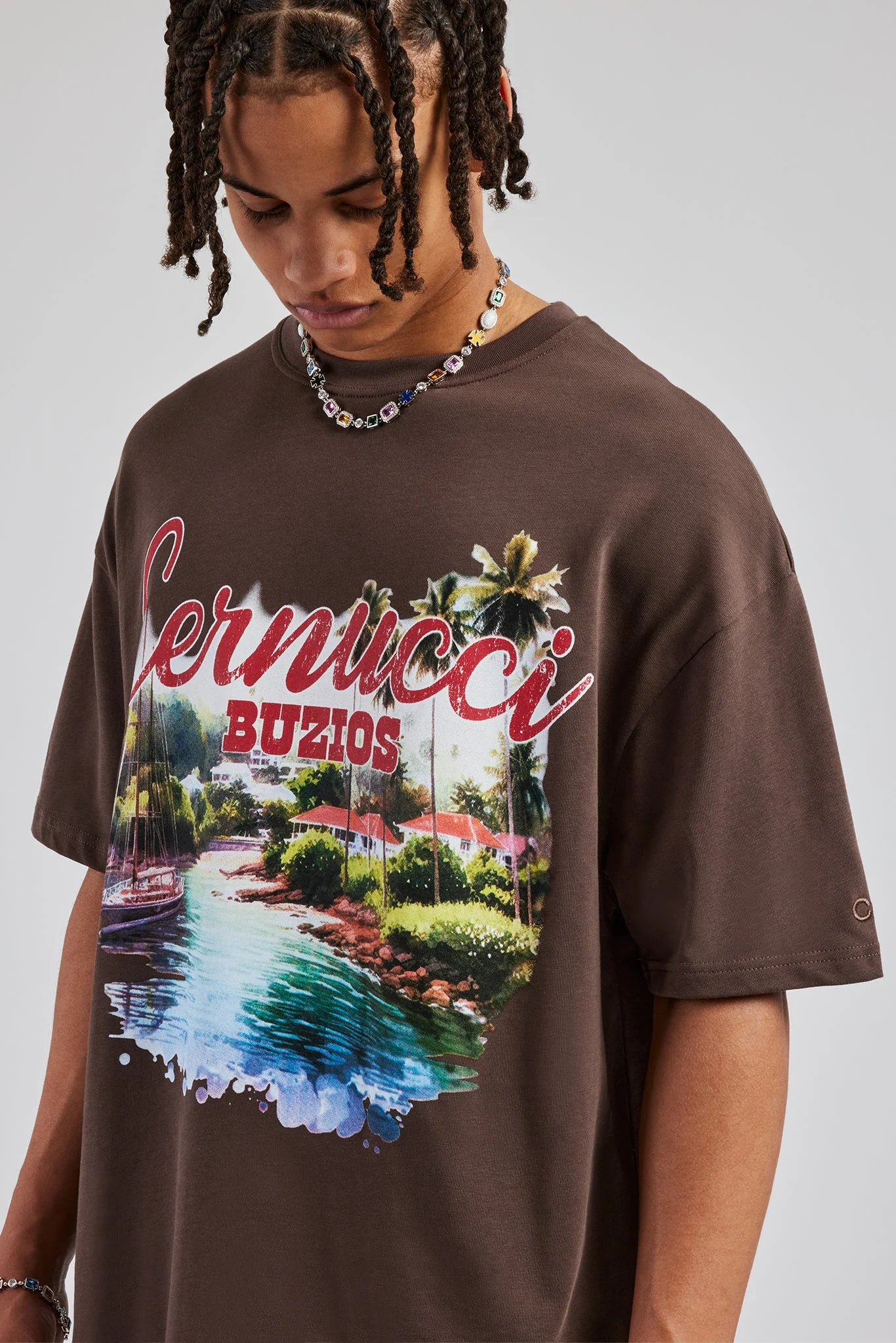 Buzios Oversized T-Shirt - Chocolate - Image 3