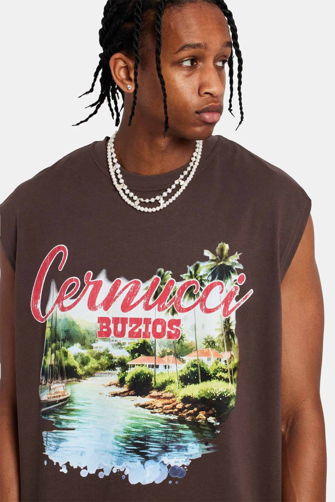 Buzios Oversized Tank - Chocolate - Image 3