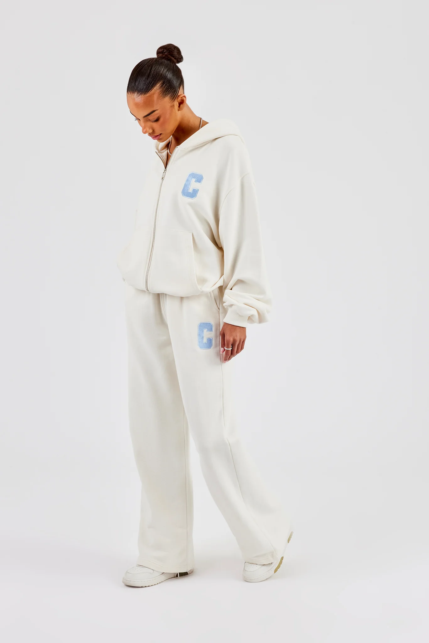 C Embroidered Jogger - Off White - Image 5