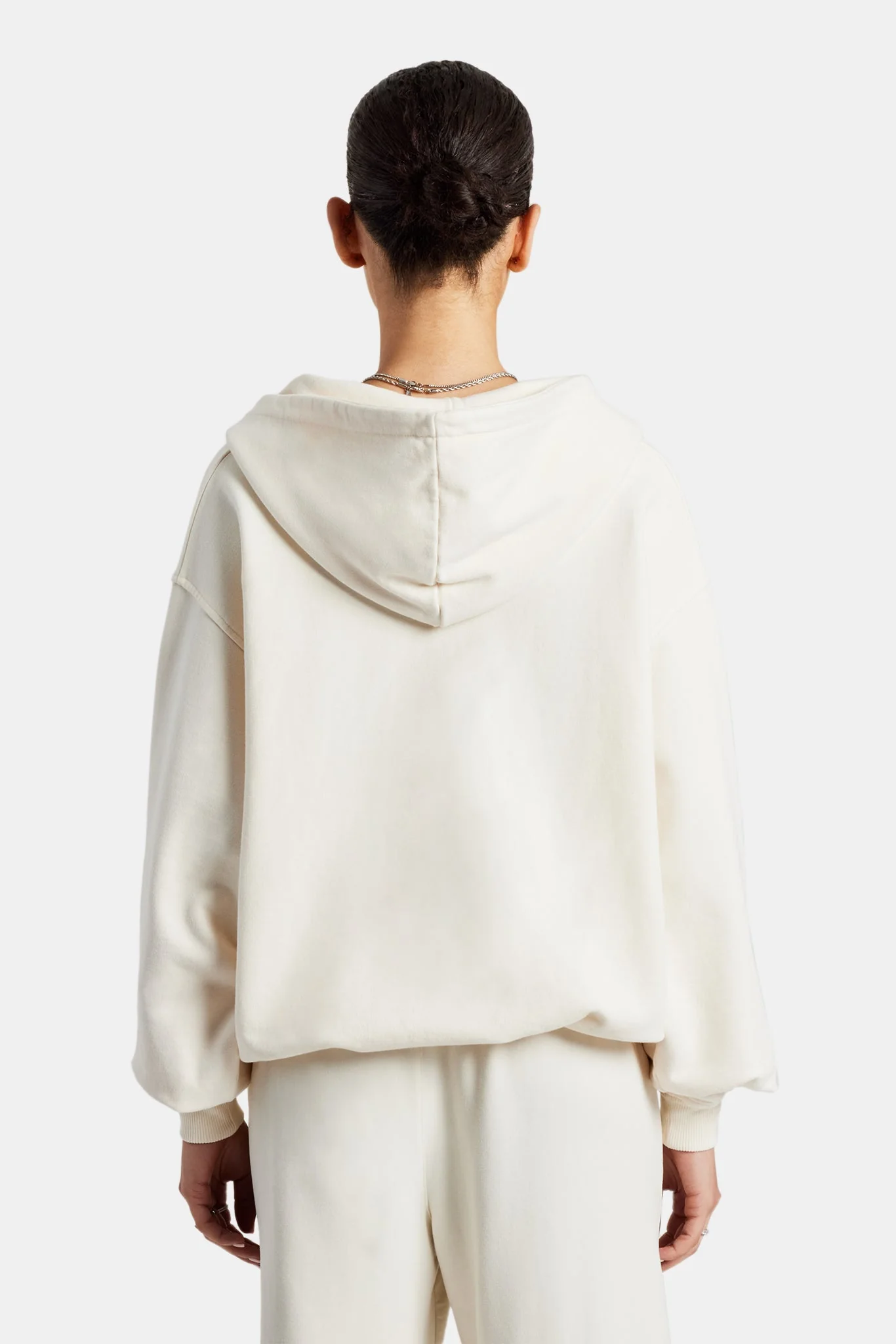 C Embroidered Zip Through Hoodie - Off White - Image 4