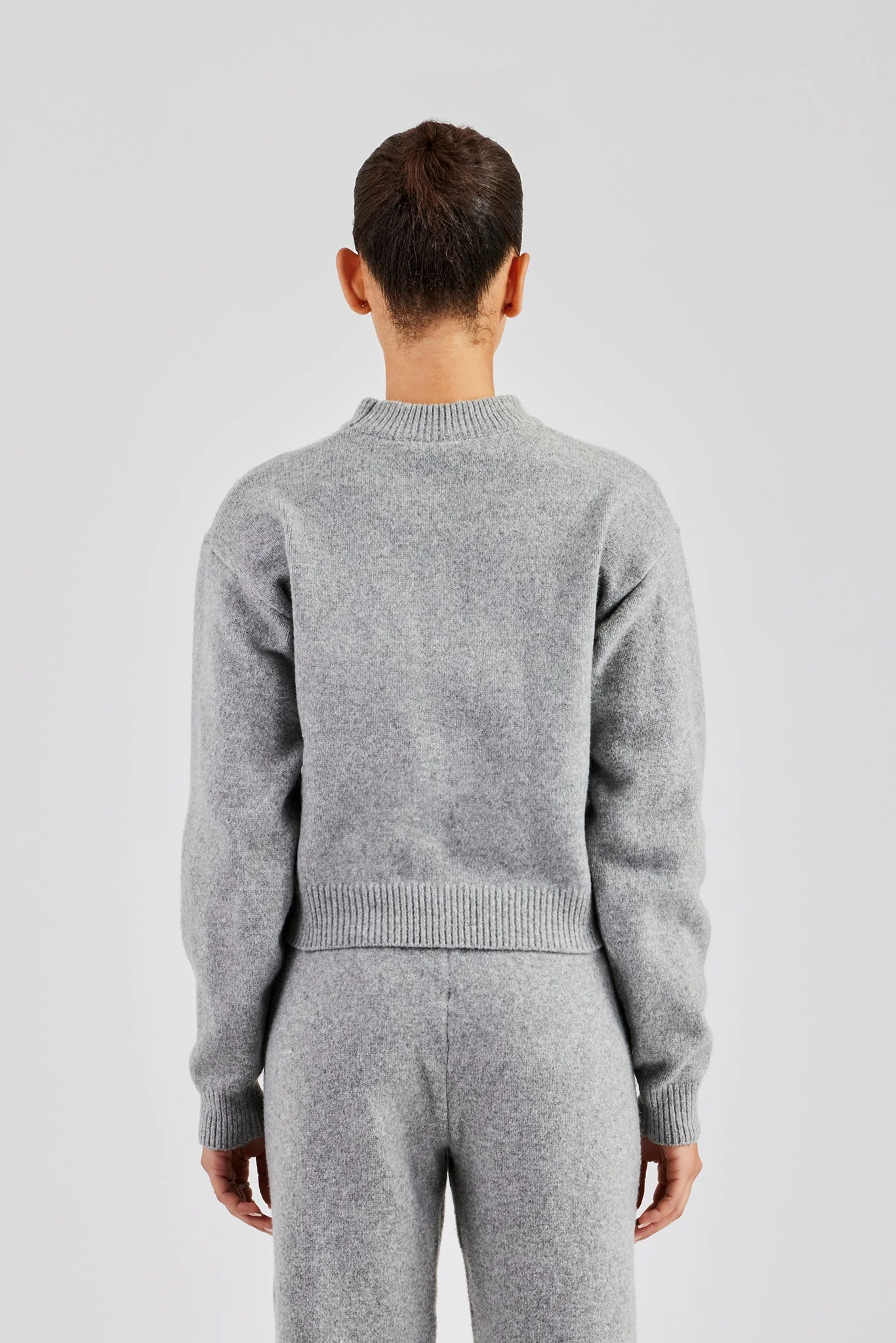 C Knitted Boxy Sweatshirt - Grey - Image 4
