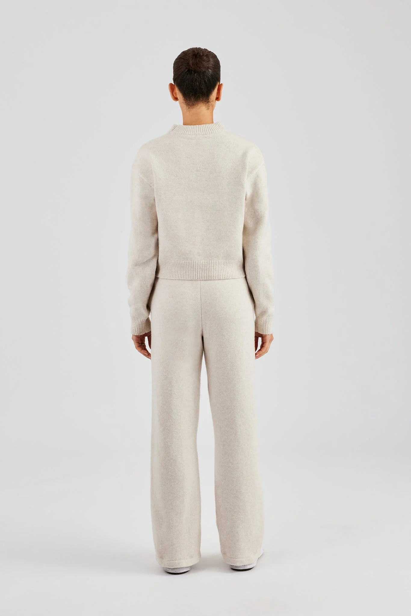 C Knitted Boxy Sweatshirt & Jogger - Oatmeal - Image 3
