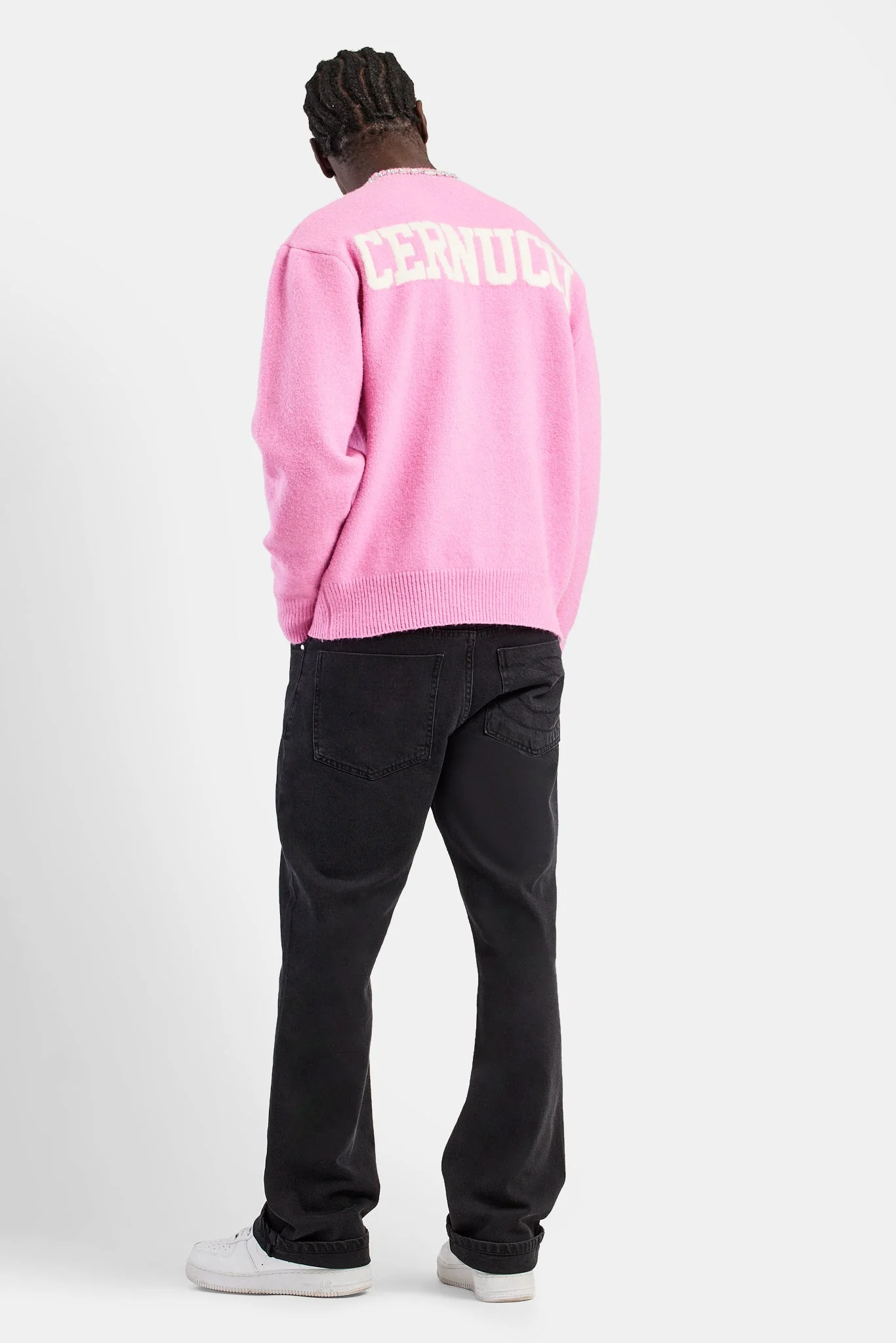 Cernucci Knitted Crew Neck Sweater - Pink - Image 4