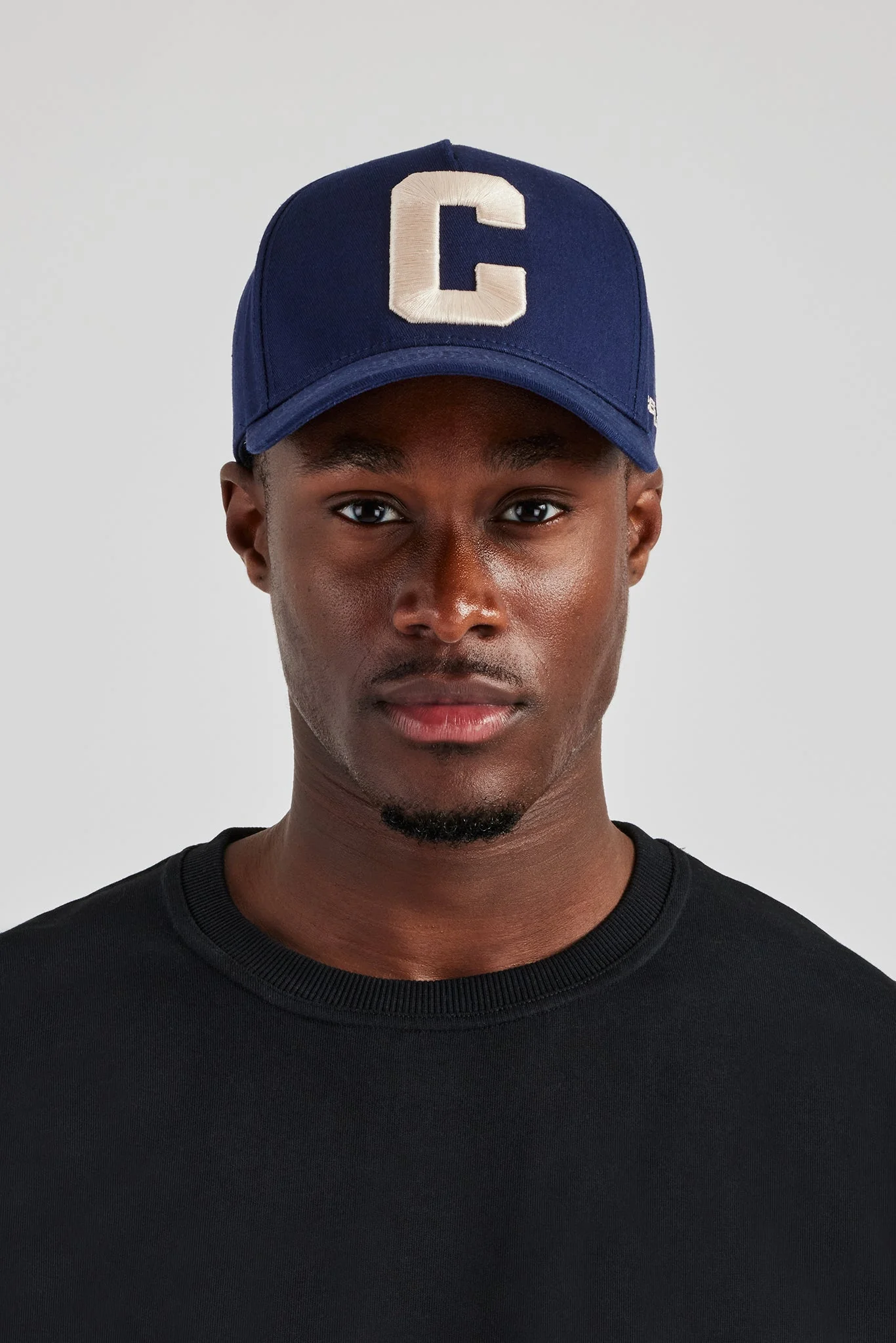 C Off White Embroidered Hat - Navy - Image 3