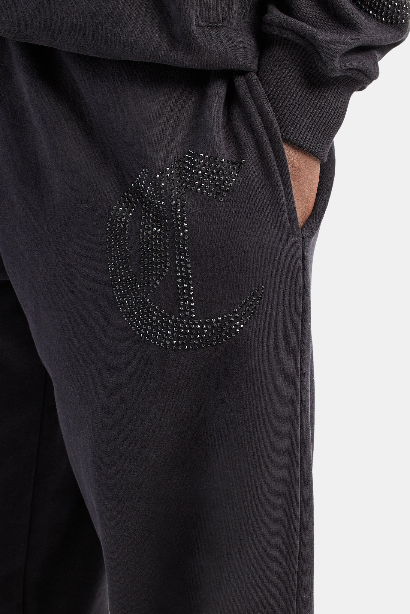 C Repeat Rhinestone Tracksuit - Black - Image 5
