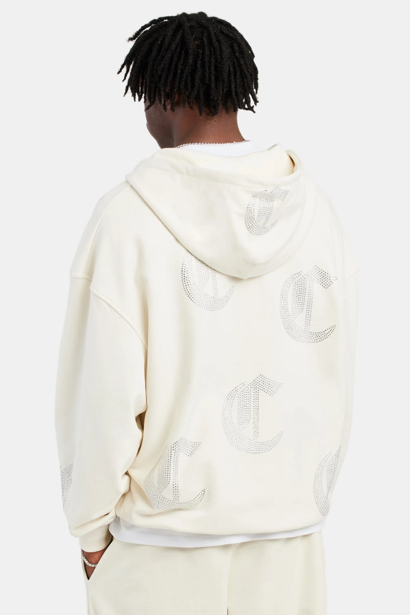 C Repeat Rhinestone Tracksuit - Ecru - Image 4