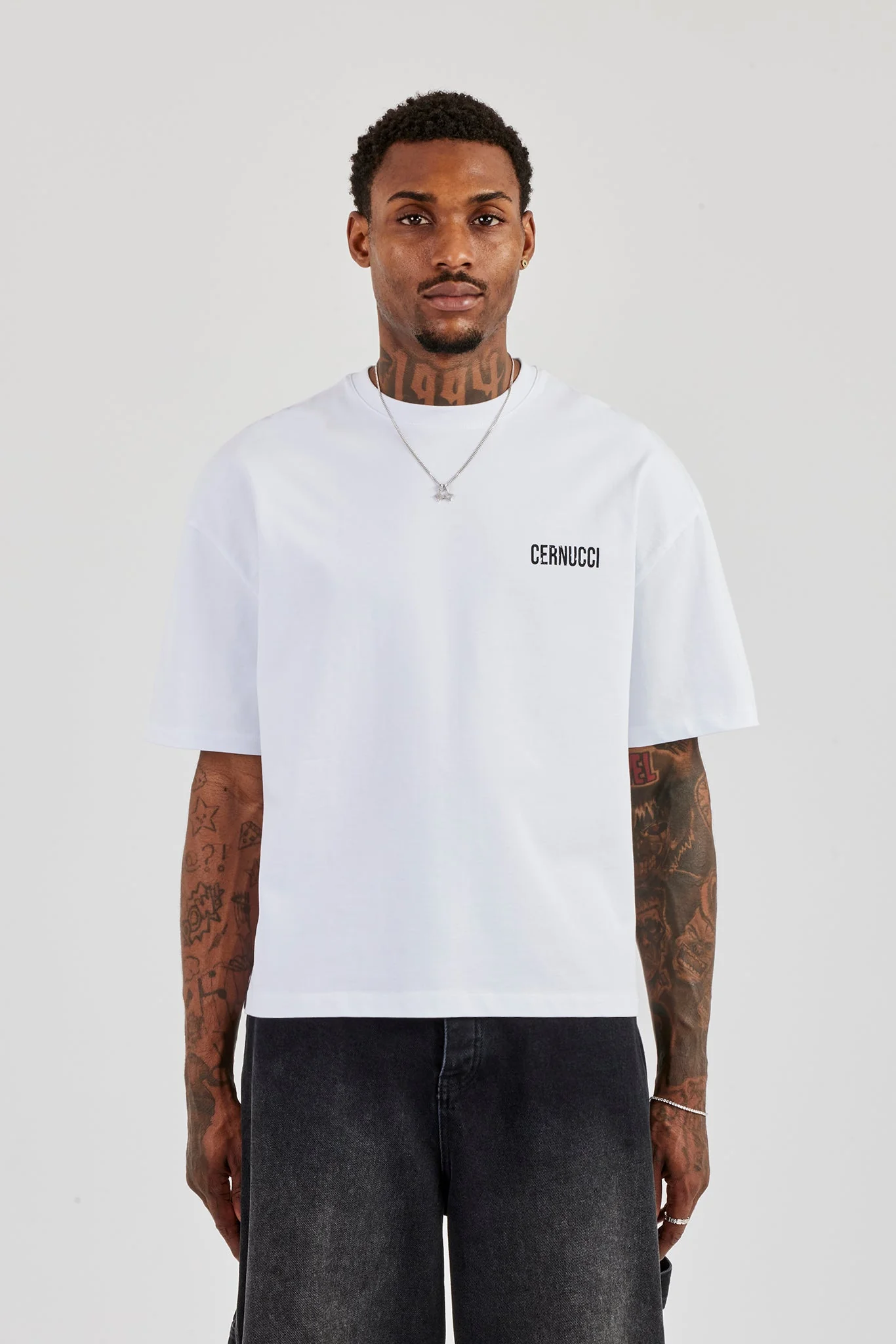 C Star Boxy T-Shirt - White - Image 4