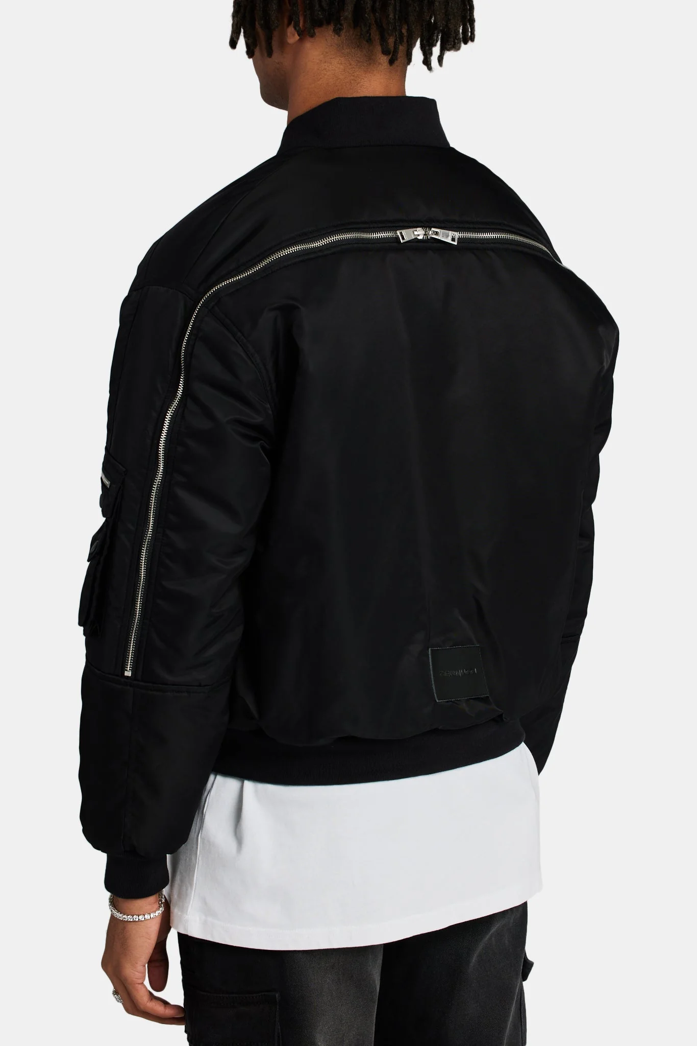 Cargo Bomber Jacket - Black - Image 4