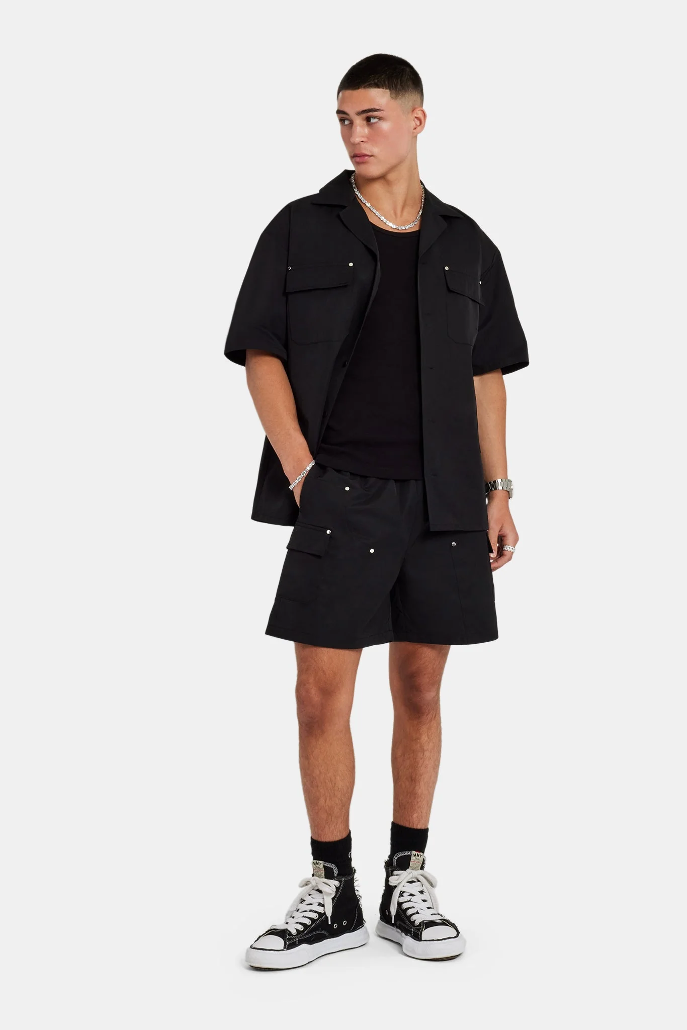 Carpenter Nylon Embroidered Short - Black - Image 4
