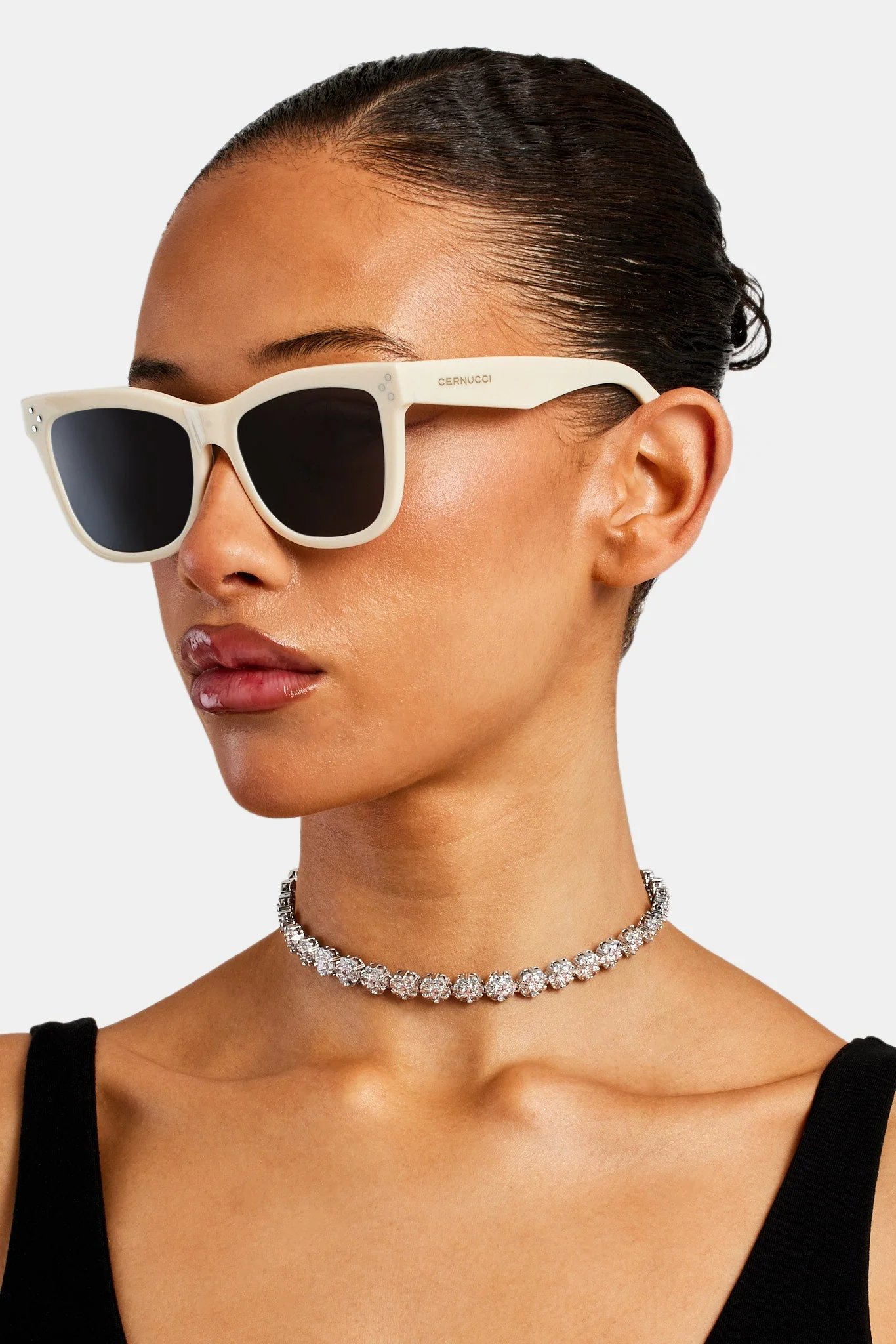 Cat Eye Acetate Sunglasses - Ecru - Image 2