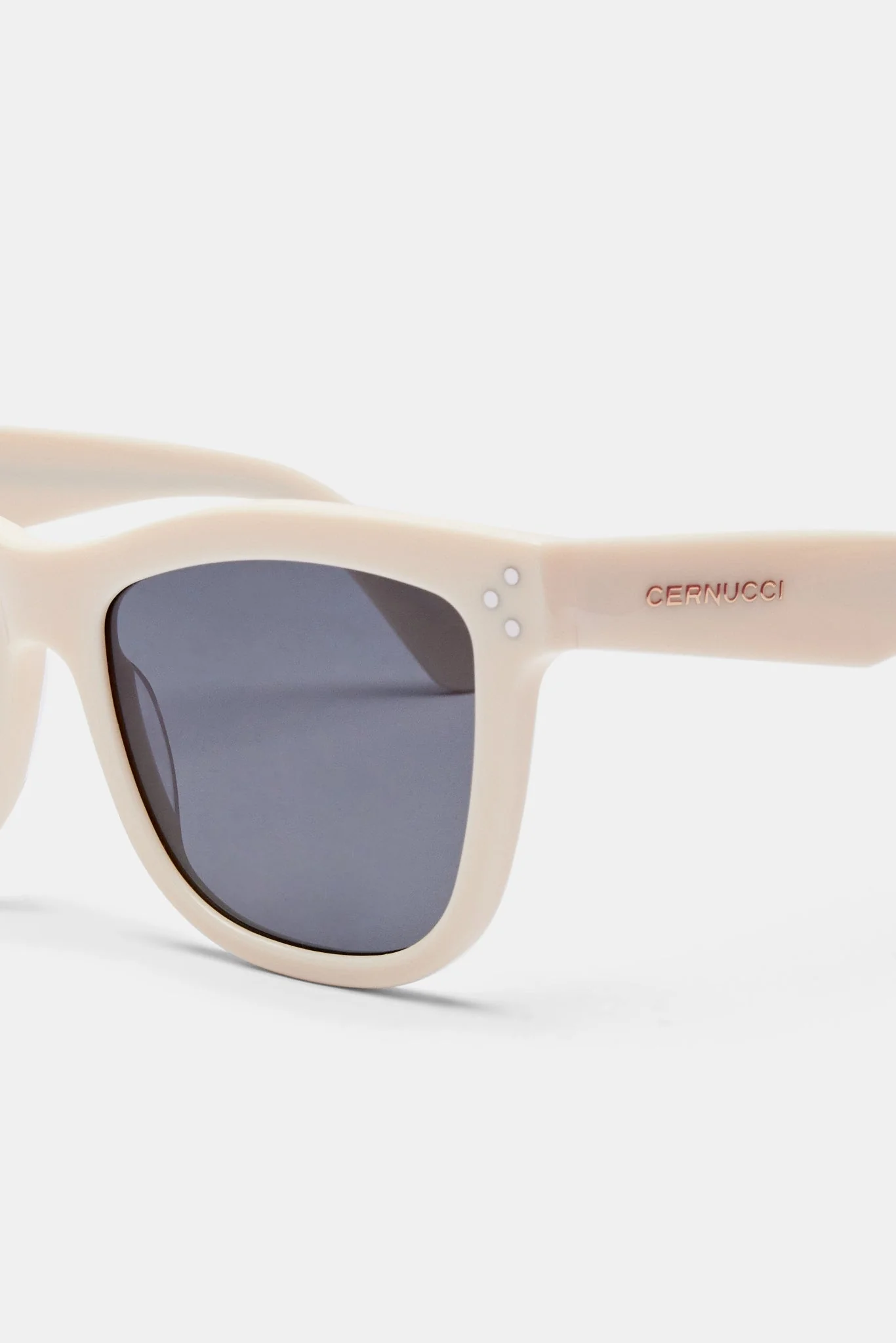Cat Eye Acetate Sunglasses - Ecru - Image 4