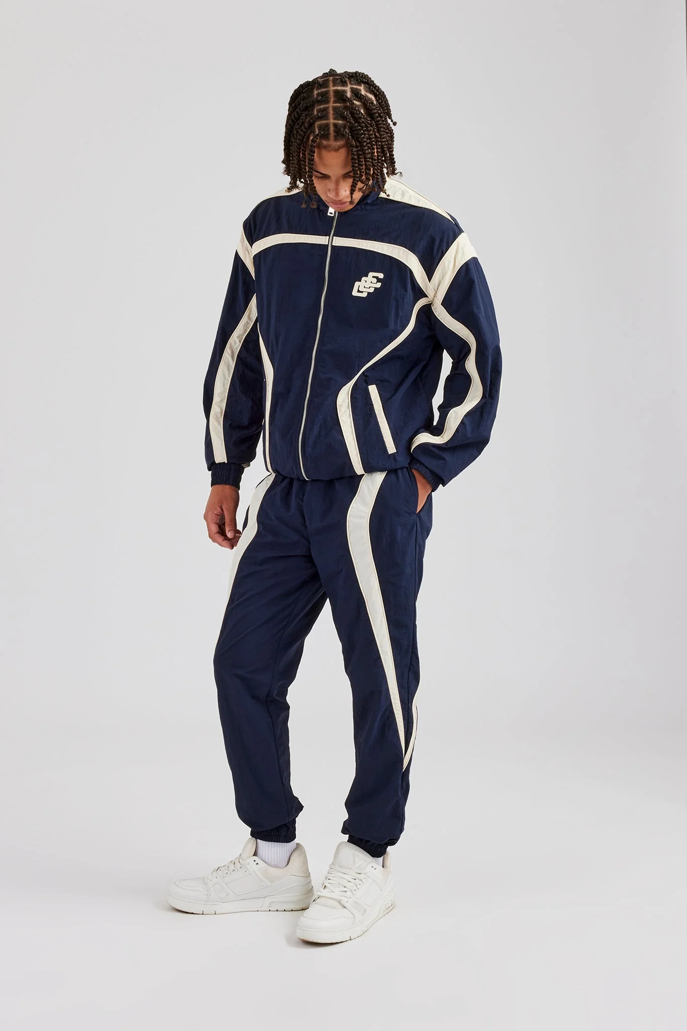 CCC Nylon Zip Through Tracksuit - Navy Blue - Image 6