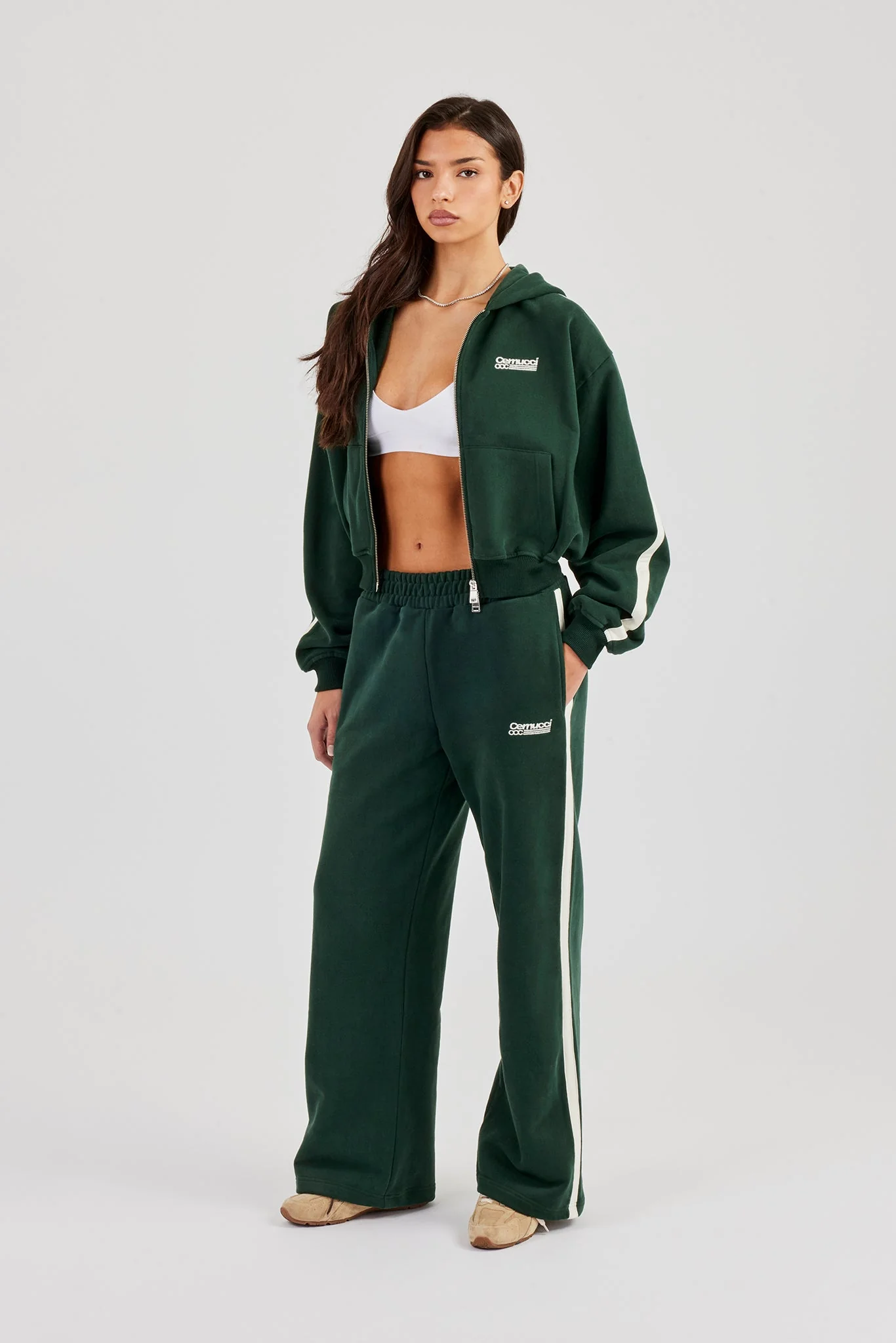CCC Taping Wide Leg Jogger - Forest Green - Image 3