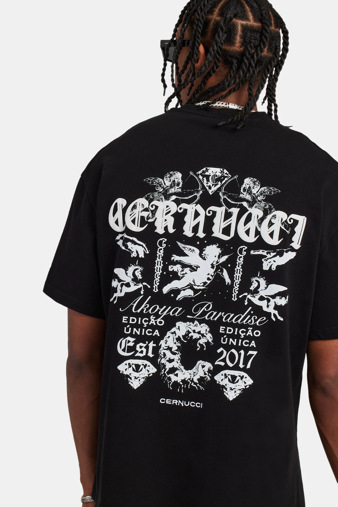 Cernucci Back Graphic Oversized T-Shirt - Black - Image 3