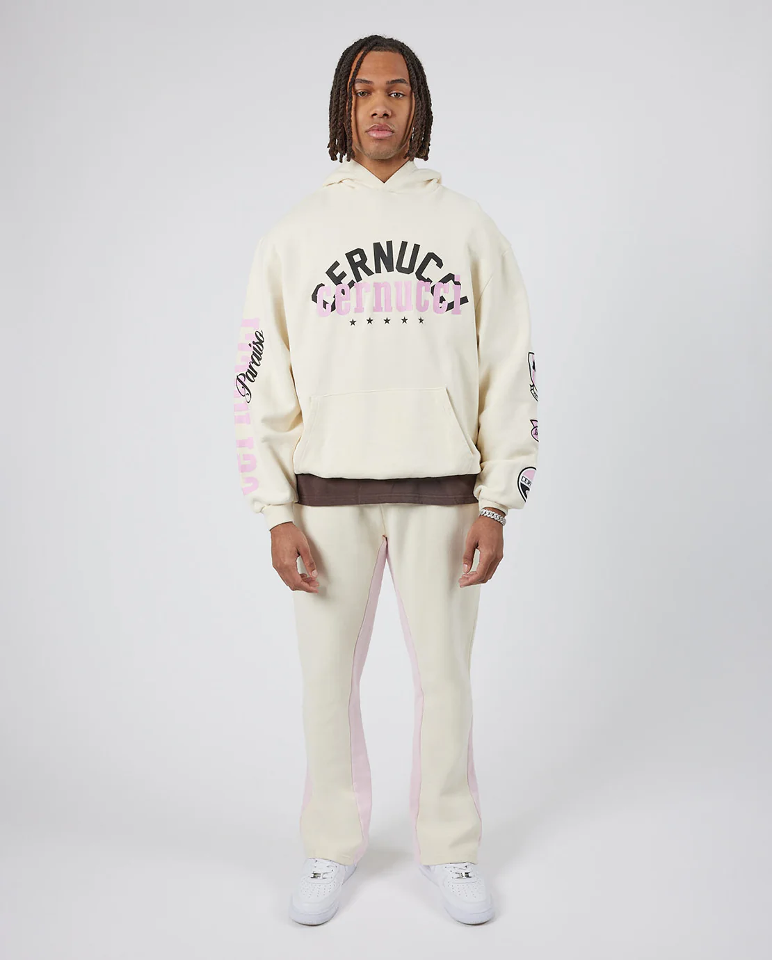 Cernucci Badge Logo Hoodie - Ecru