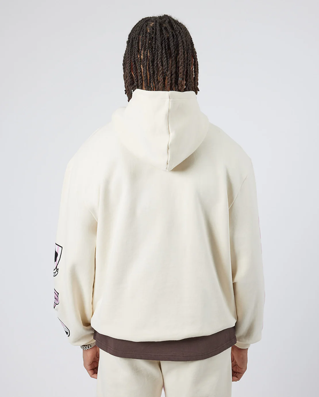 Cernucci Badge Logo Hoodie - Ecru - Image 3