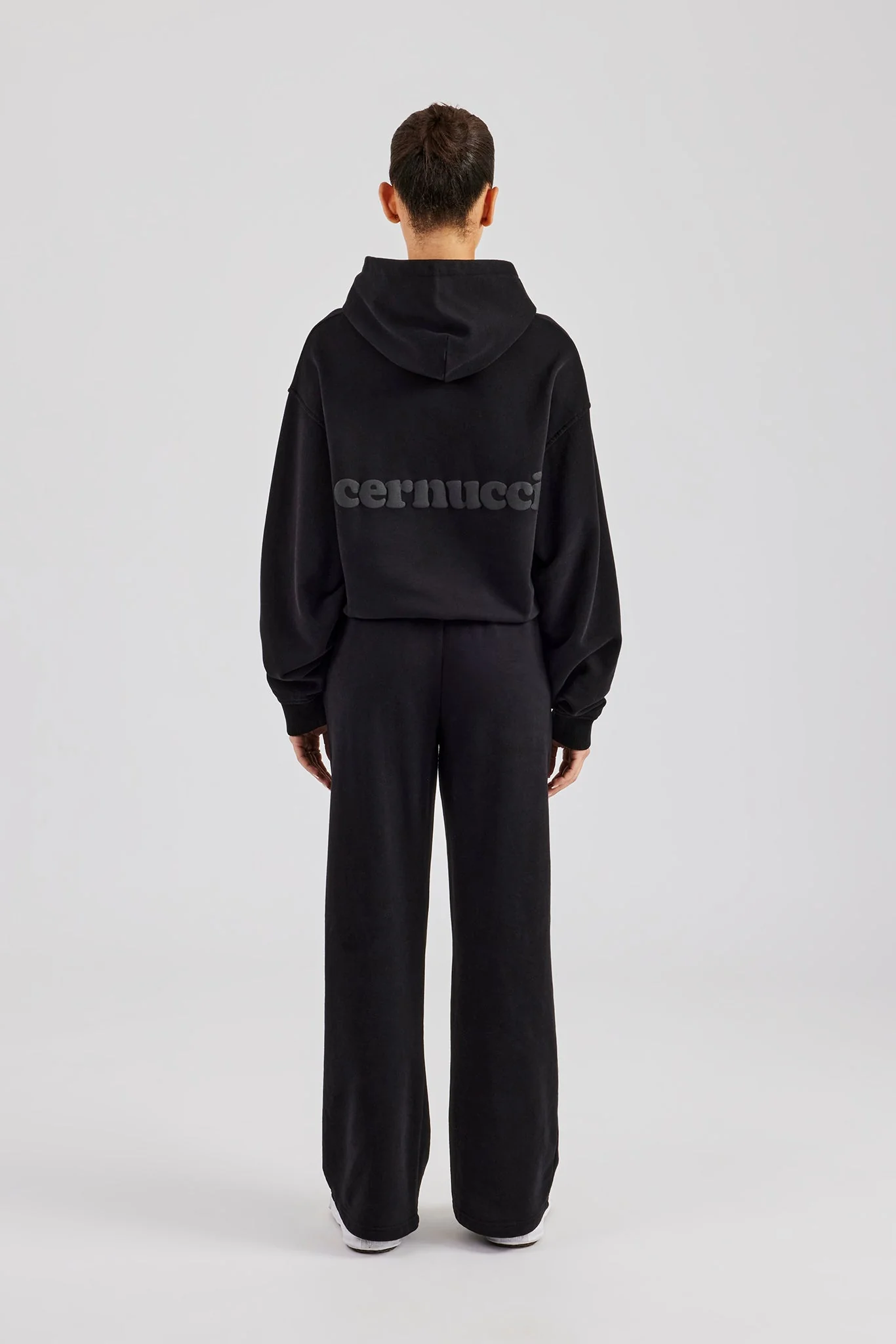 Cernucci Boxy Hoodie & Jogger Set - Black - Image 2