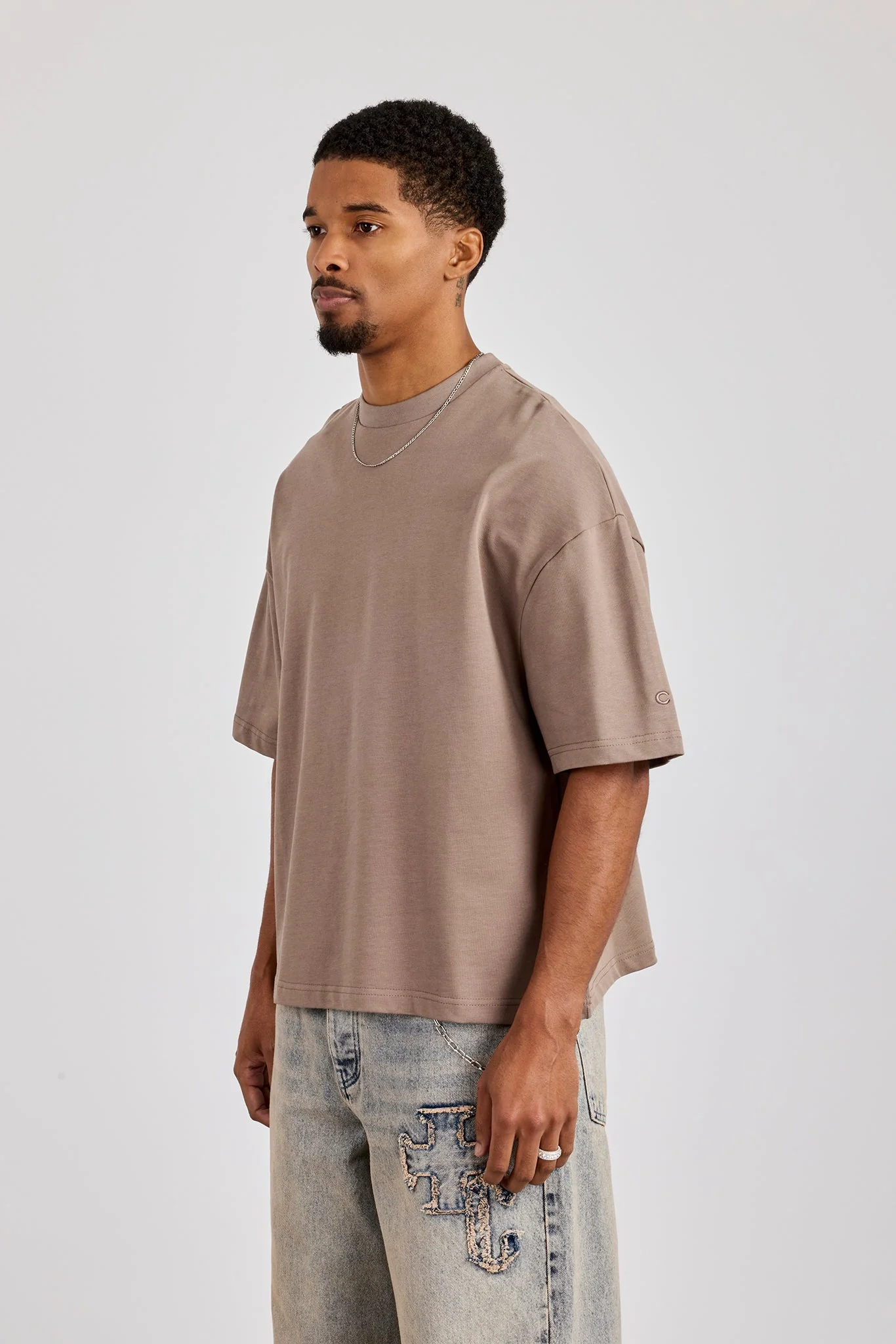 Cernucci Boxy T-Shirt - Taupe - Image 2