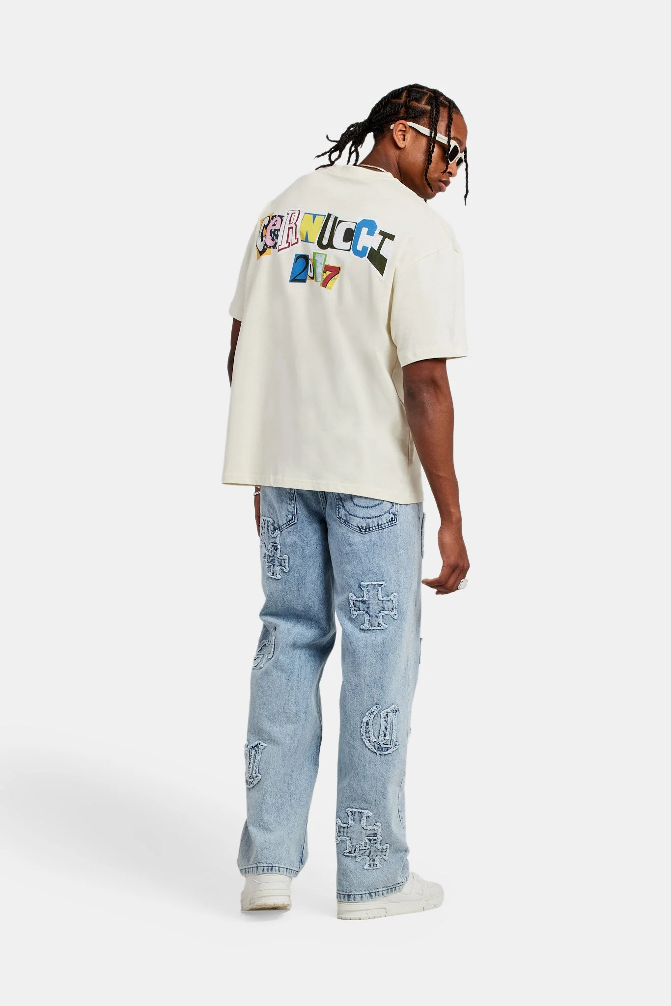 Cernucci Collage Oversized T-Shirt - Ecru - Image 3