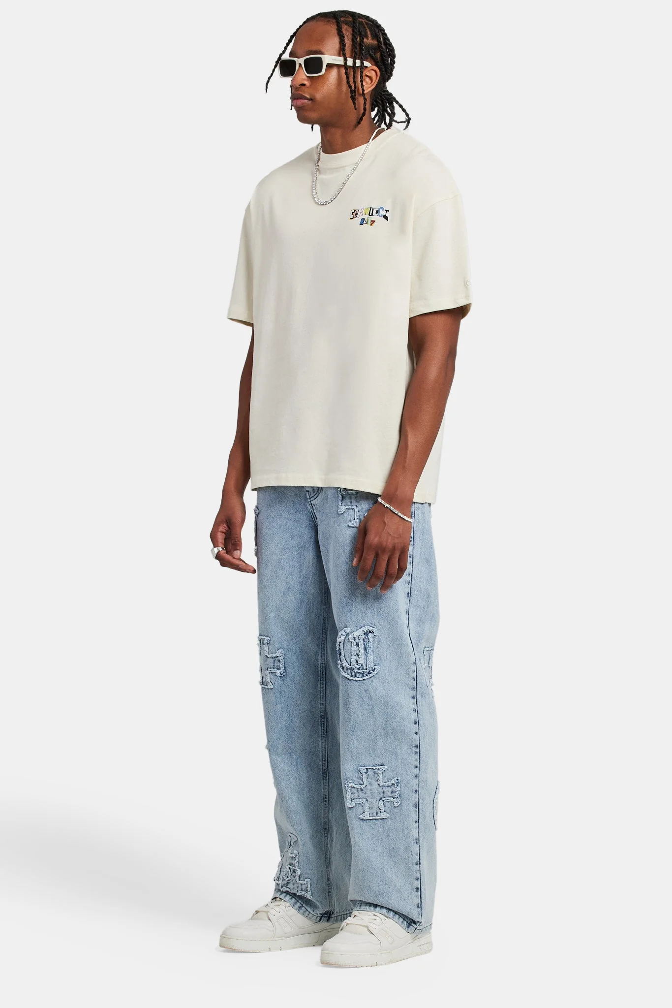 Cernucci Collage Oversized T-Shirt - Ecru - Image 4