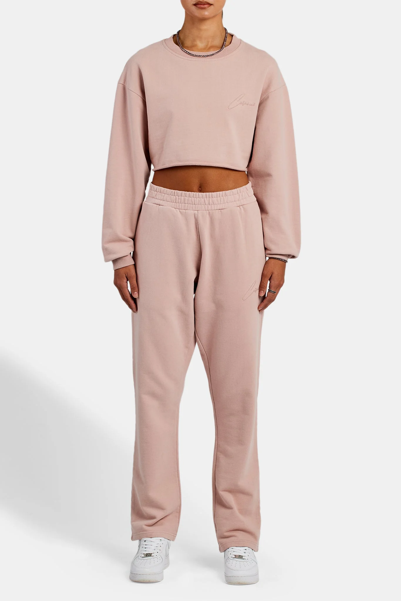 Cernucci Crop Sweatshirt - Dusky Pink - Image 2