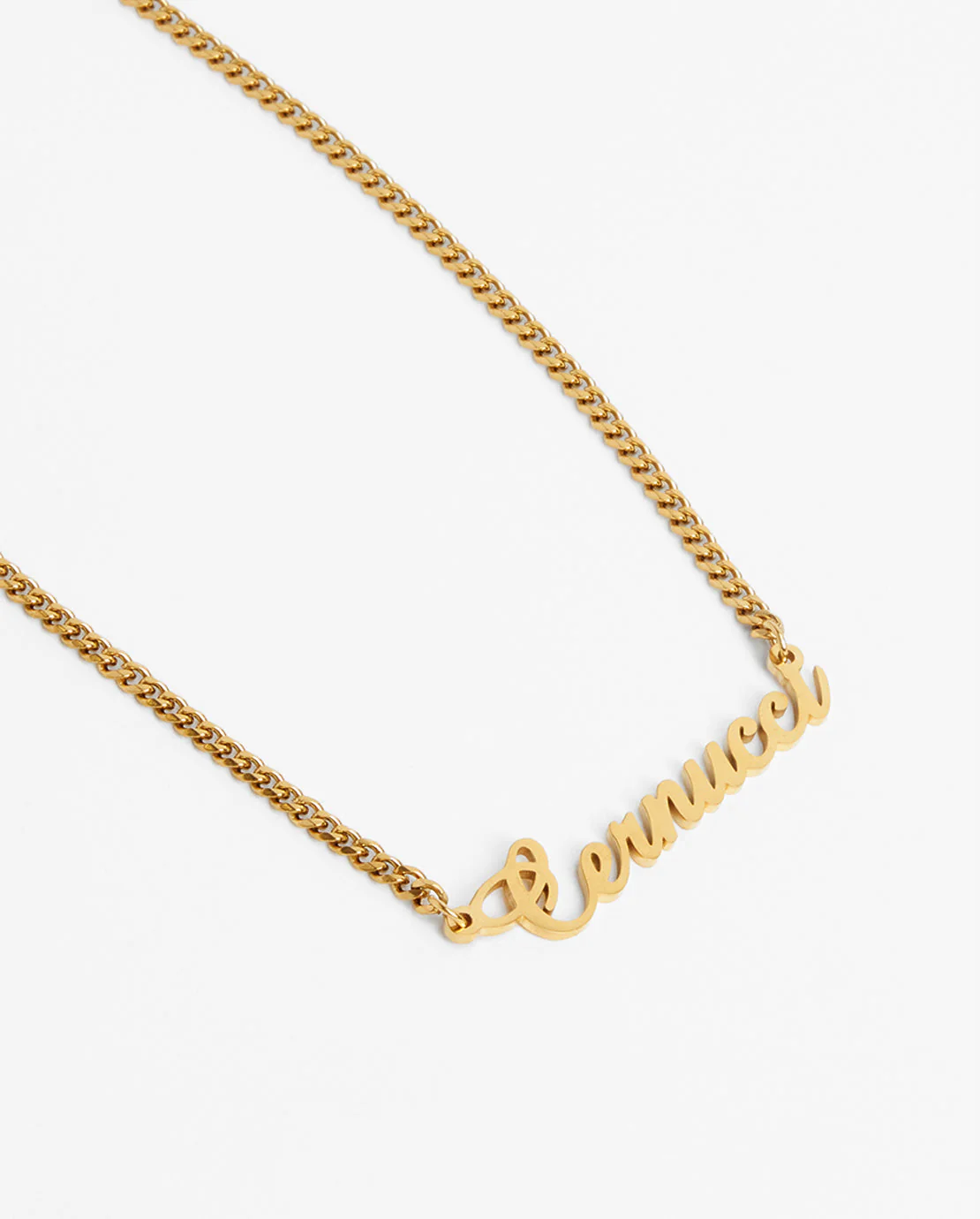 Cernucci Cursive Font Necklace - Gold - Image 2