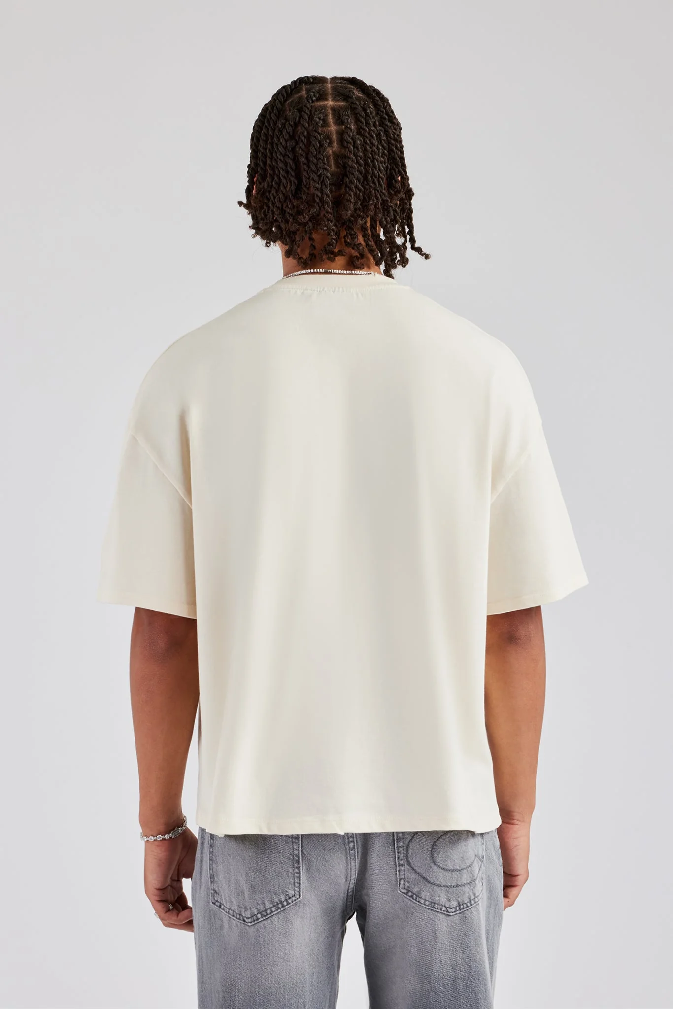 Cernucci Embroidered Boxy Fit T-Shirt - Off White - Image 3
