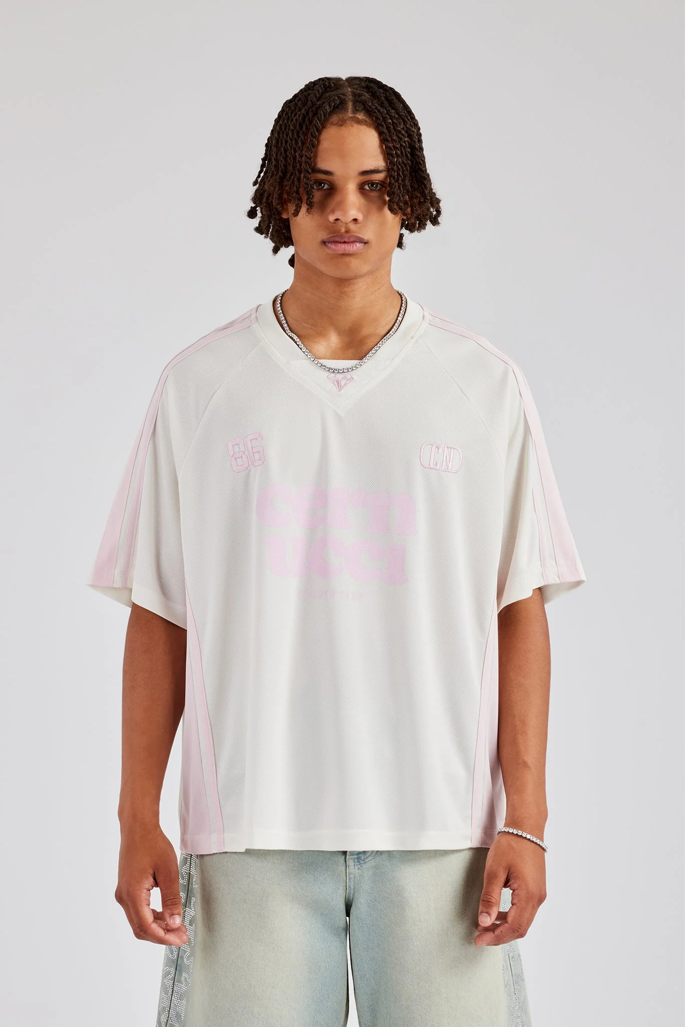 Cernucci Embroidered Football Top - Ecru - Image 2