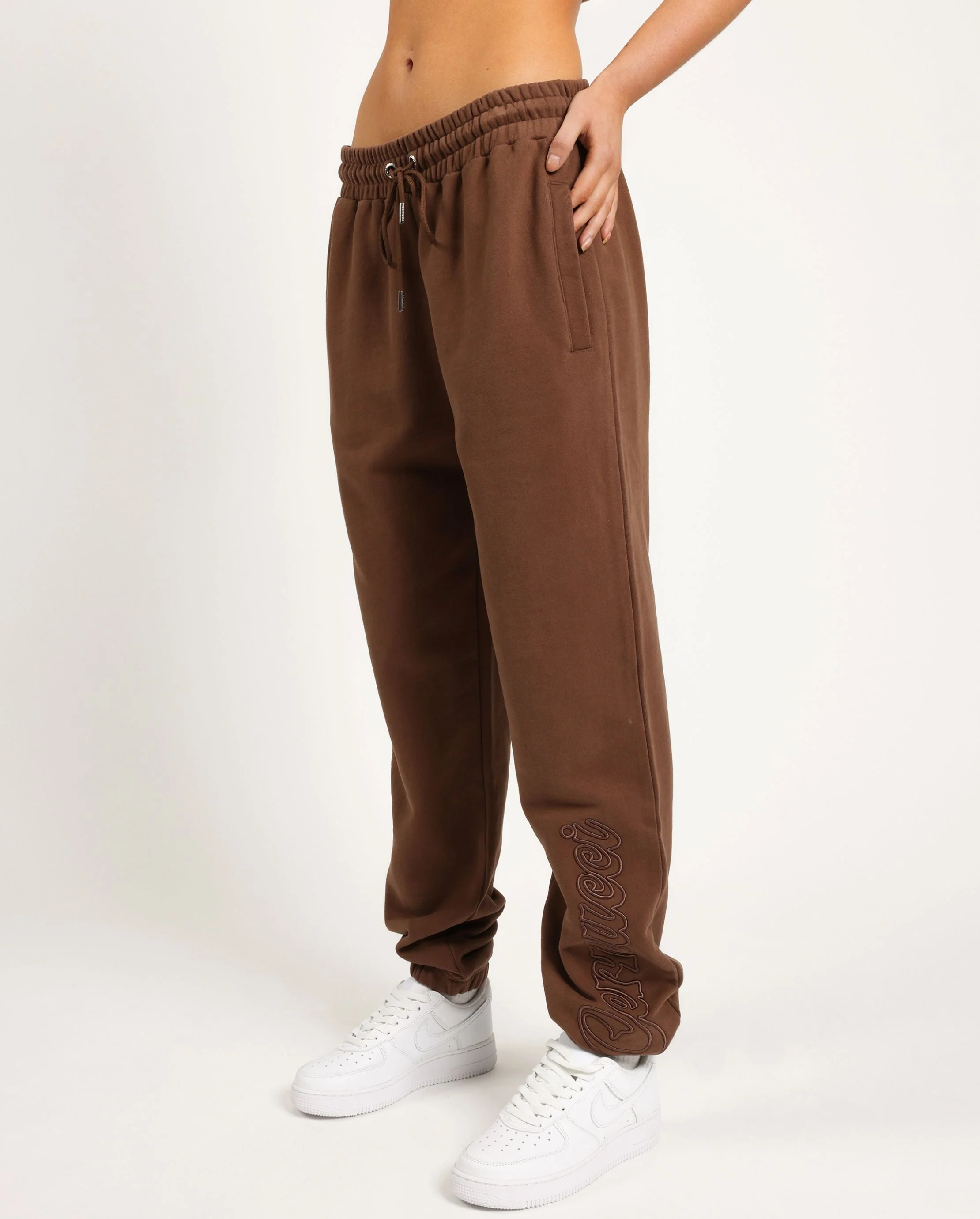Cernucci Embroidered Jogger - Chocolate - Image 4