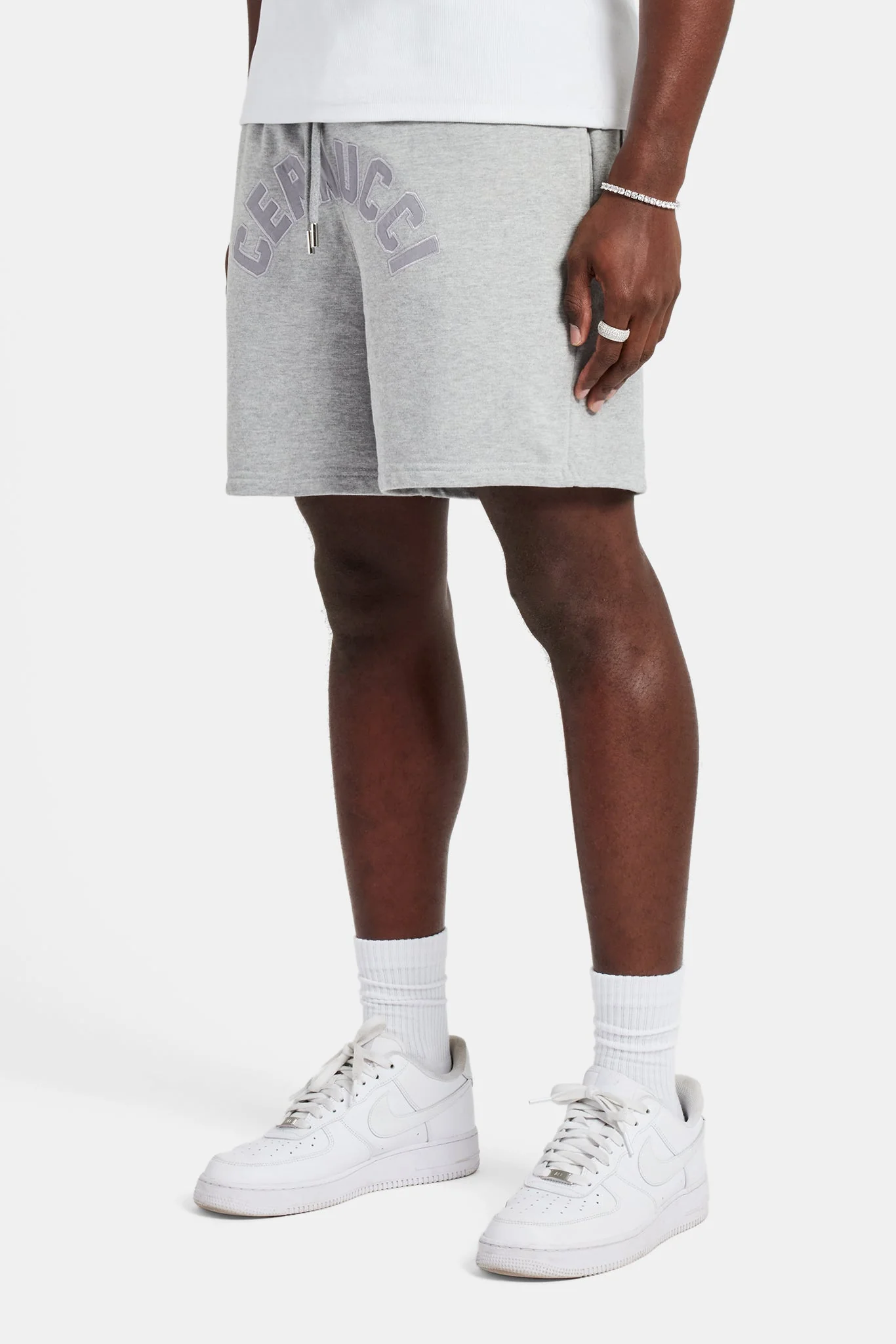 Cernucci Embroidered Shorts - Ash Grey - Image 2