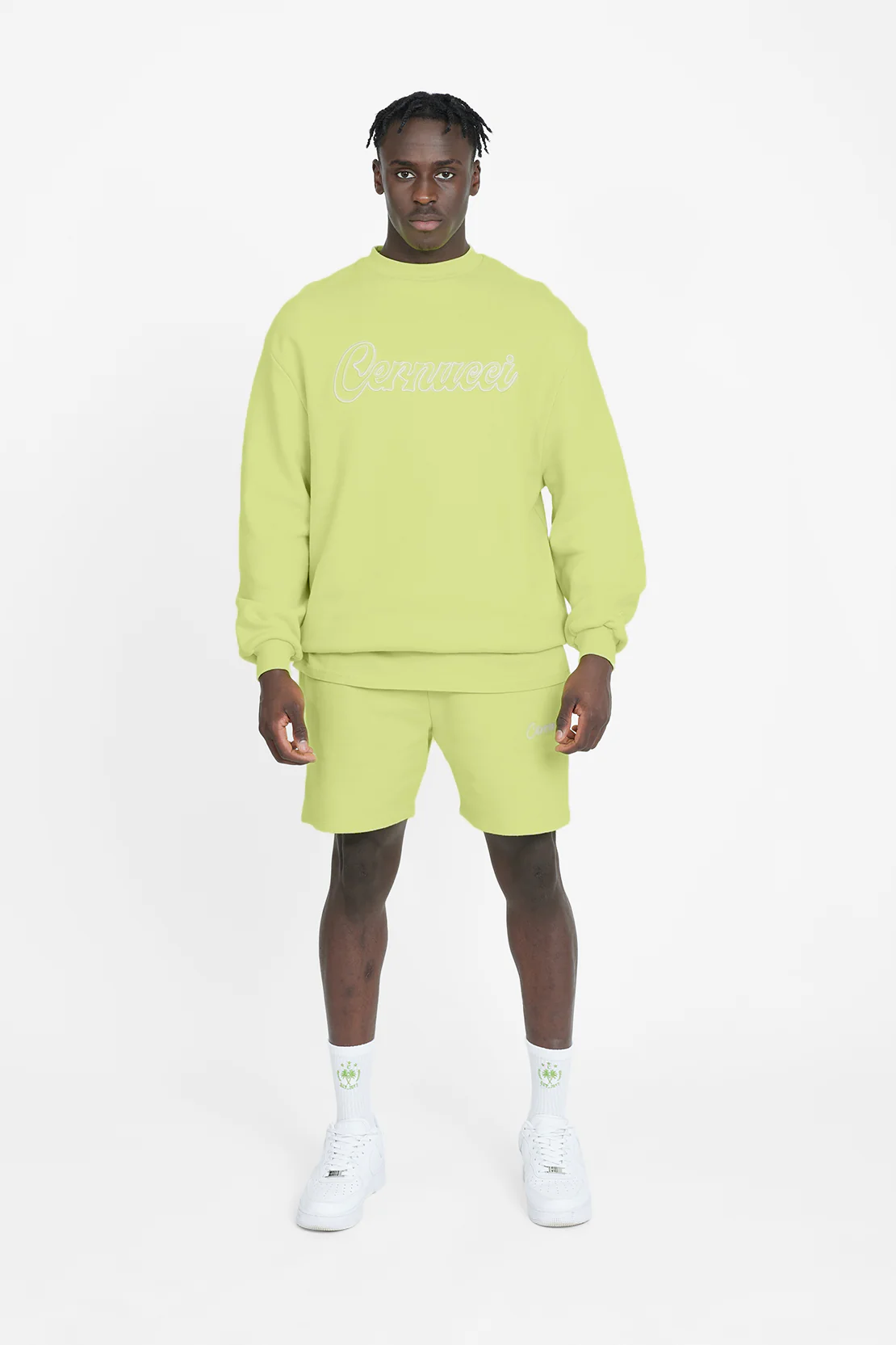 Cernucci Embroidered Sweatshirt - Lime