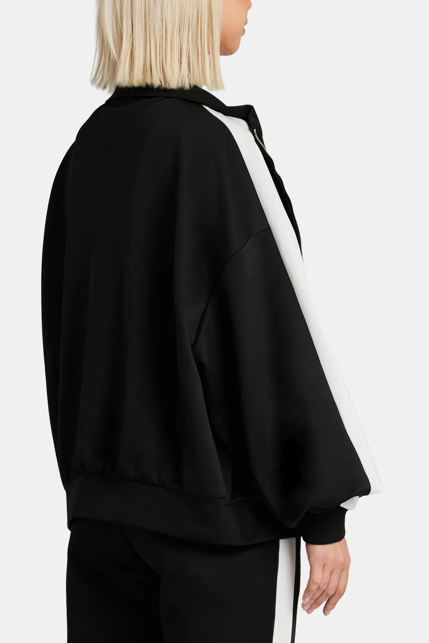 Cernucci Embroidered Varsity Track Jacket - Black - Image 2