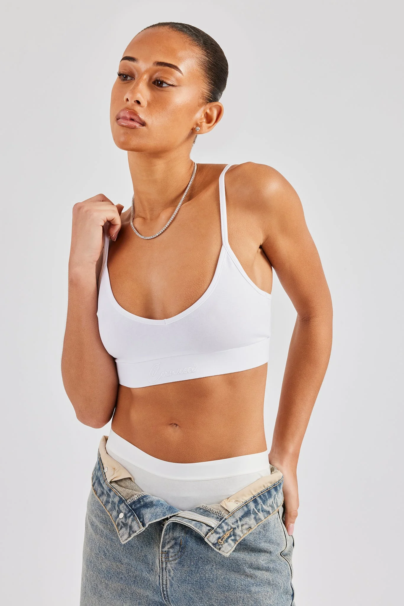 Cernucci Jersey Bralet - White - Image 3