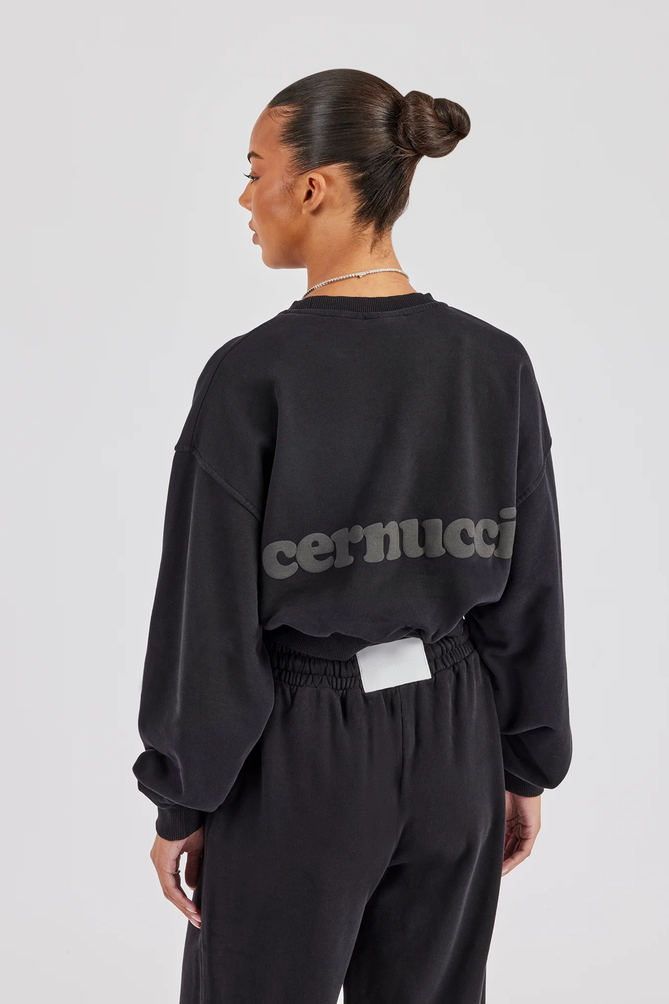 Cernucci Limited Sweatshirt & Wide Leg Jogger - Black - Image 4