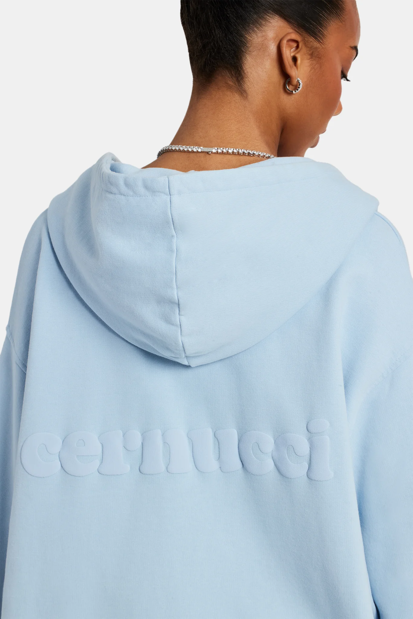 Cernucci Zip Through Hoodie - Light Blue - Image 2