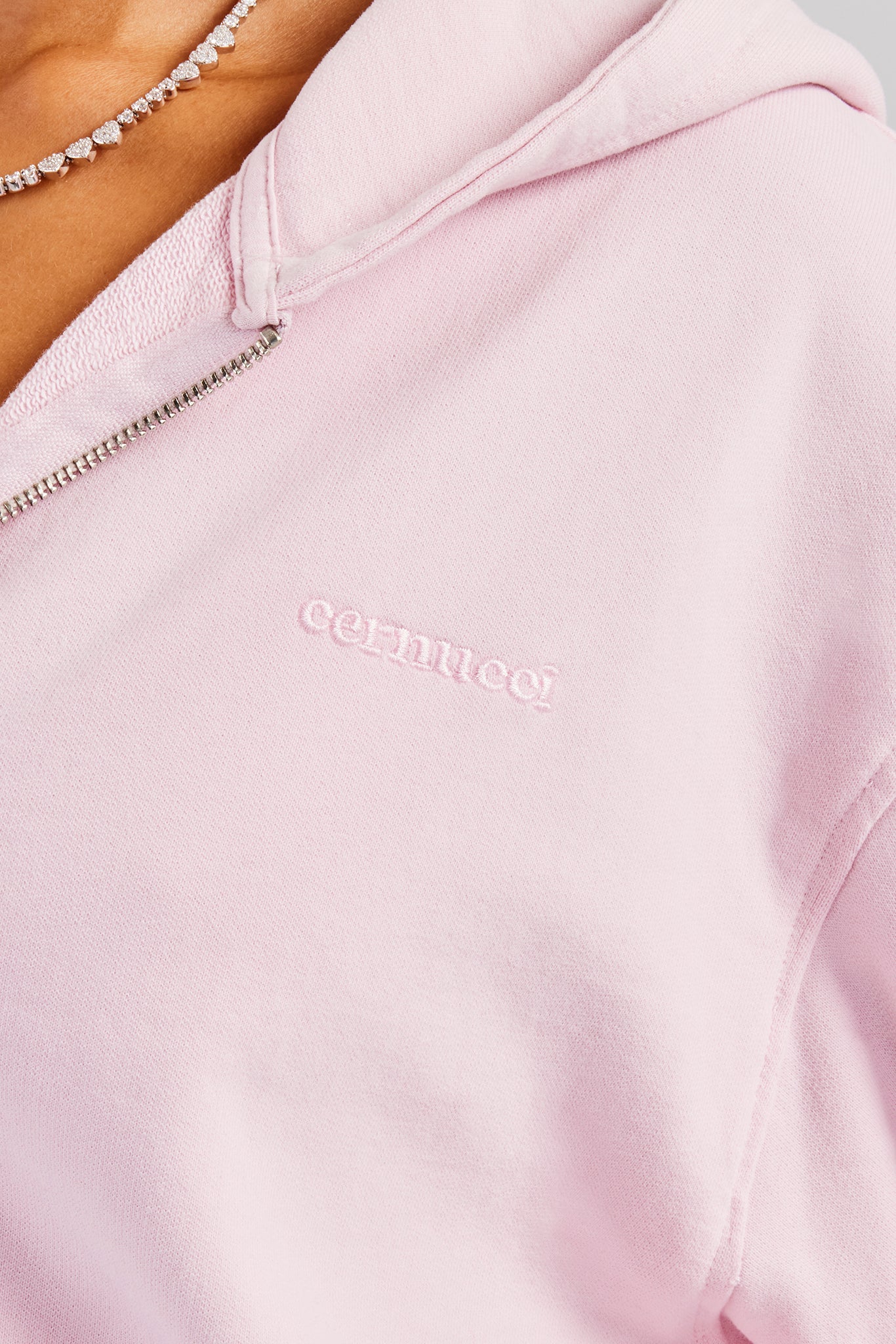Cernucci Zip Through Hoodie - Pink - Image 2