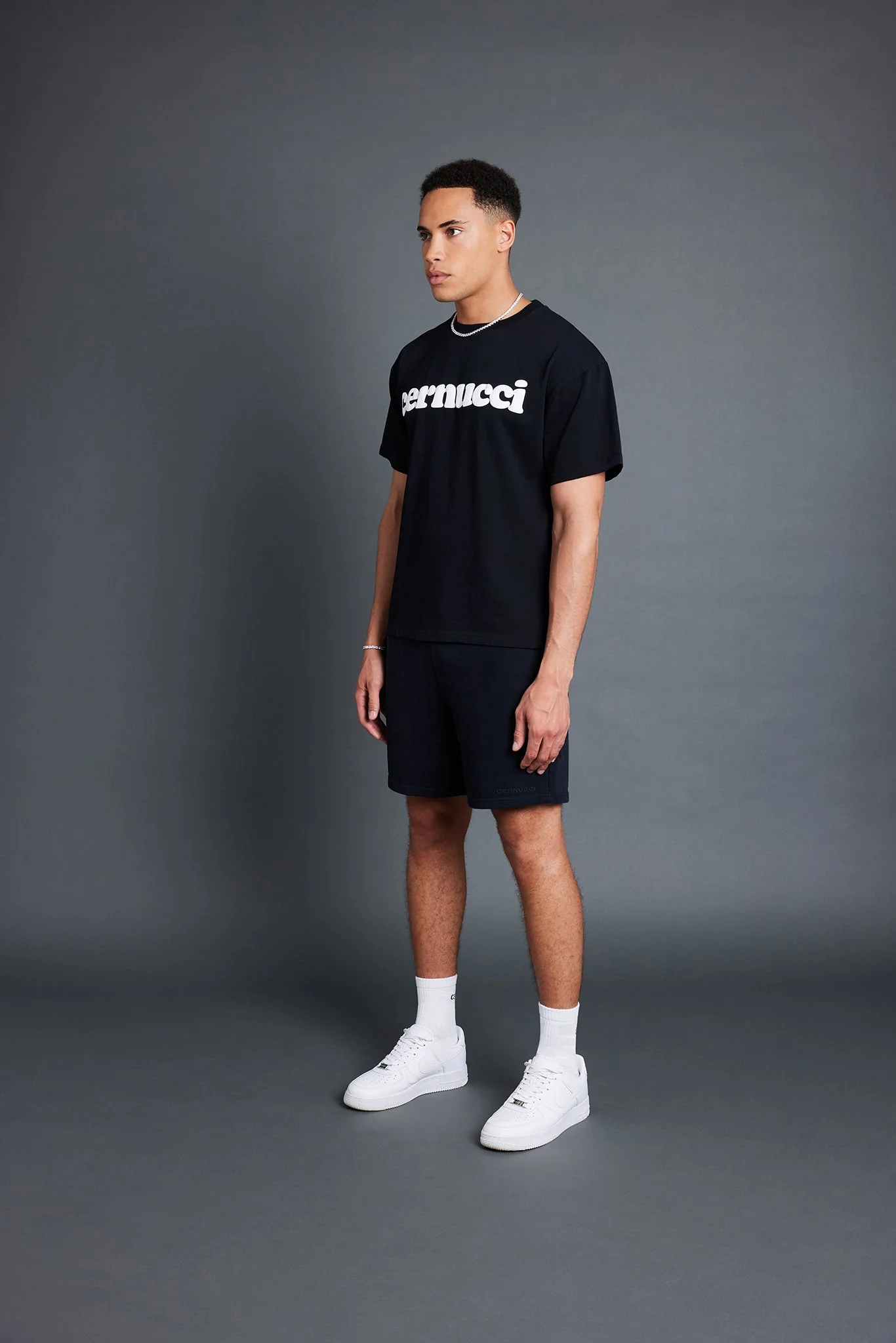 Cernucci Mens Puff Print T-Shirt - Black - Image 2