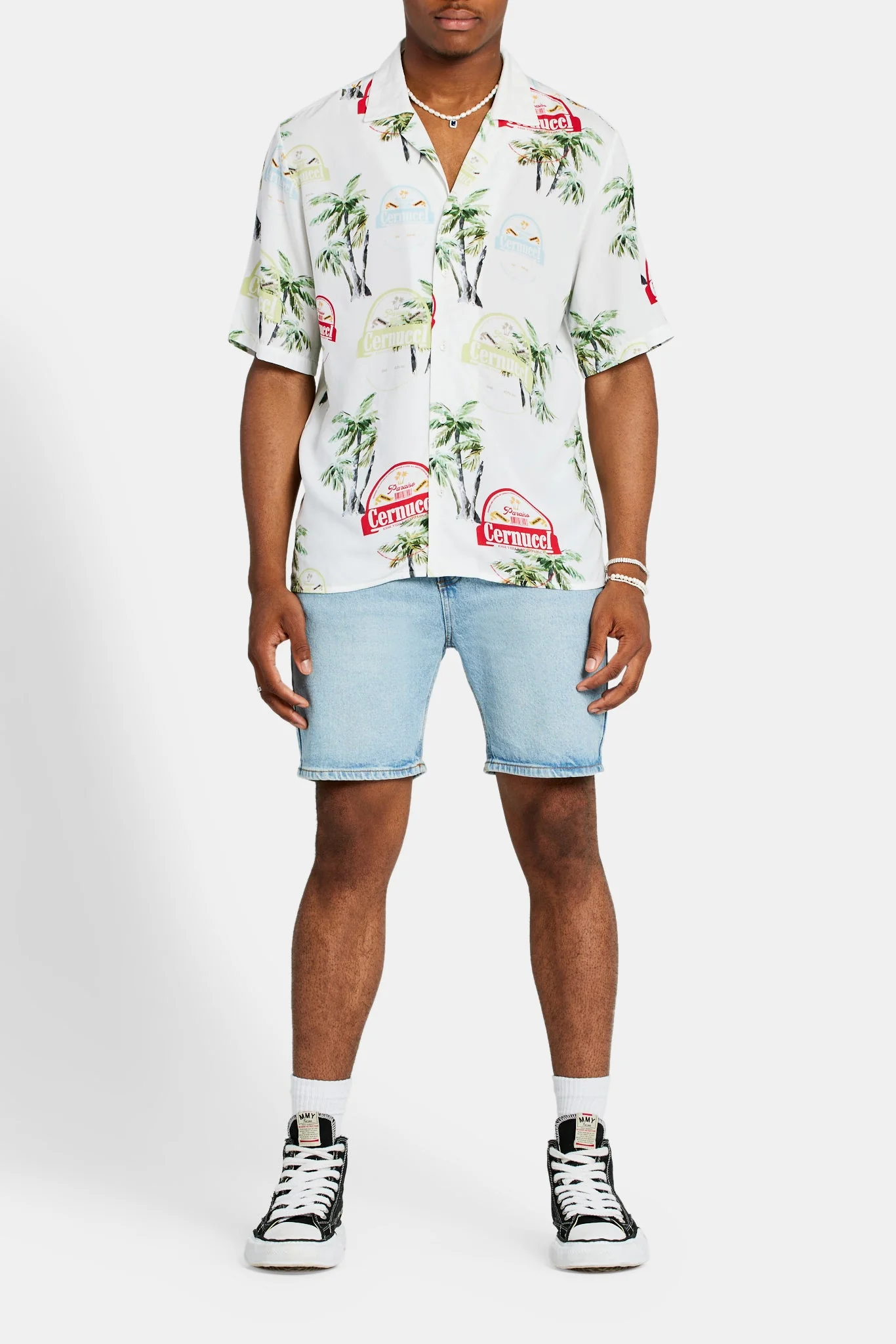 Cernucci Palm Repeat Printed Shirt - Image 4