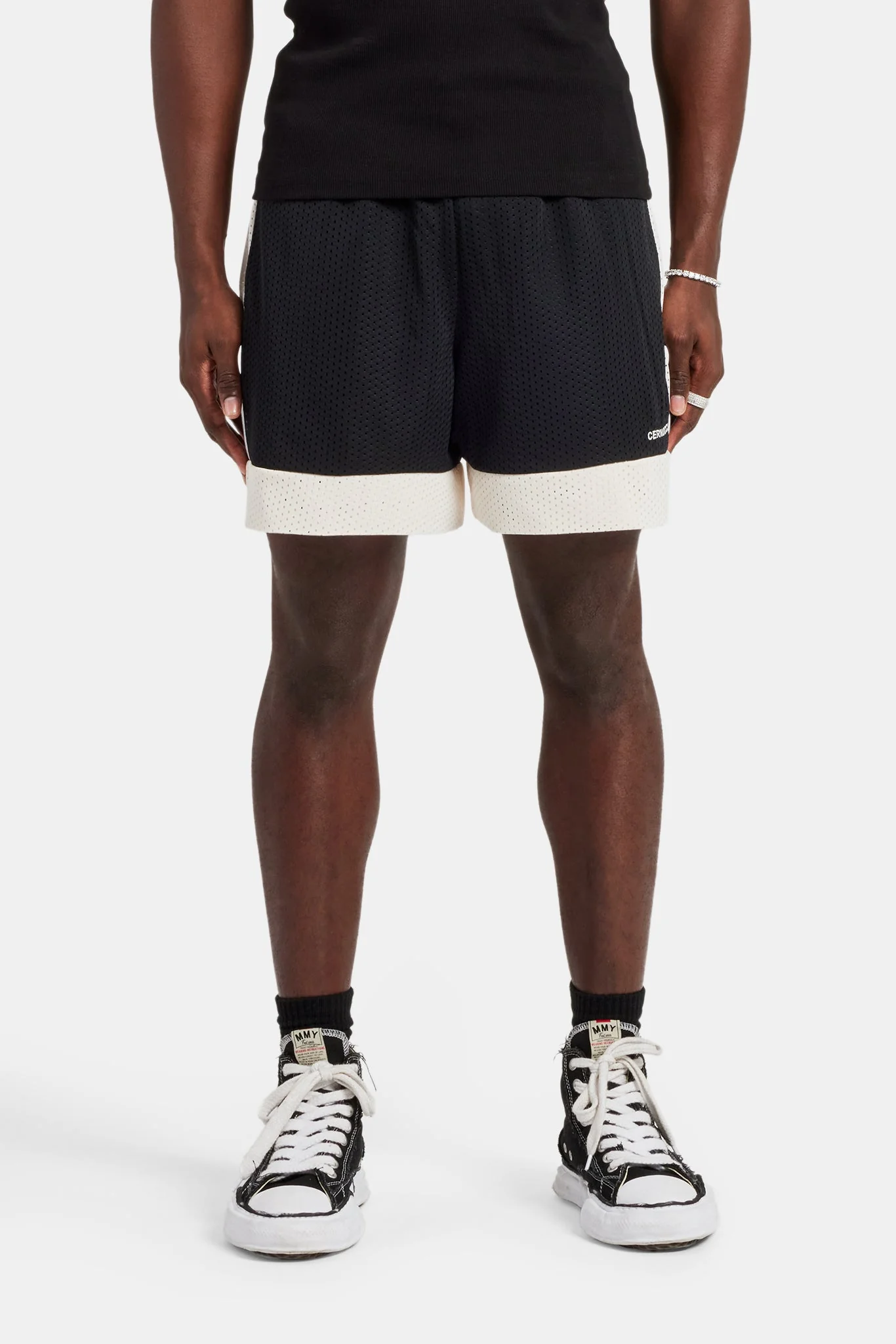 Cernucci Panel Mesh Short - Black - Image 3