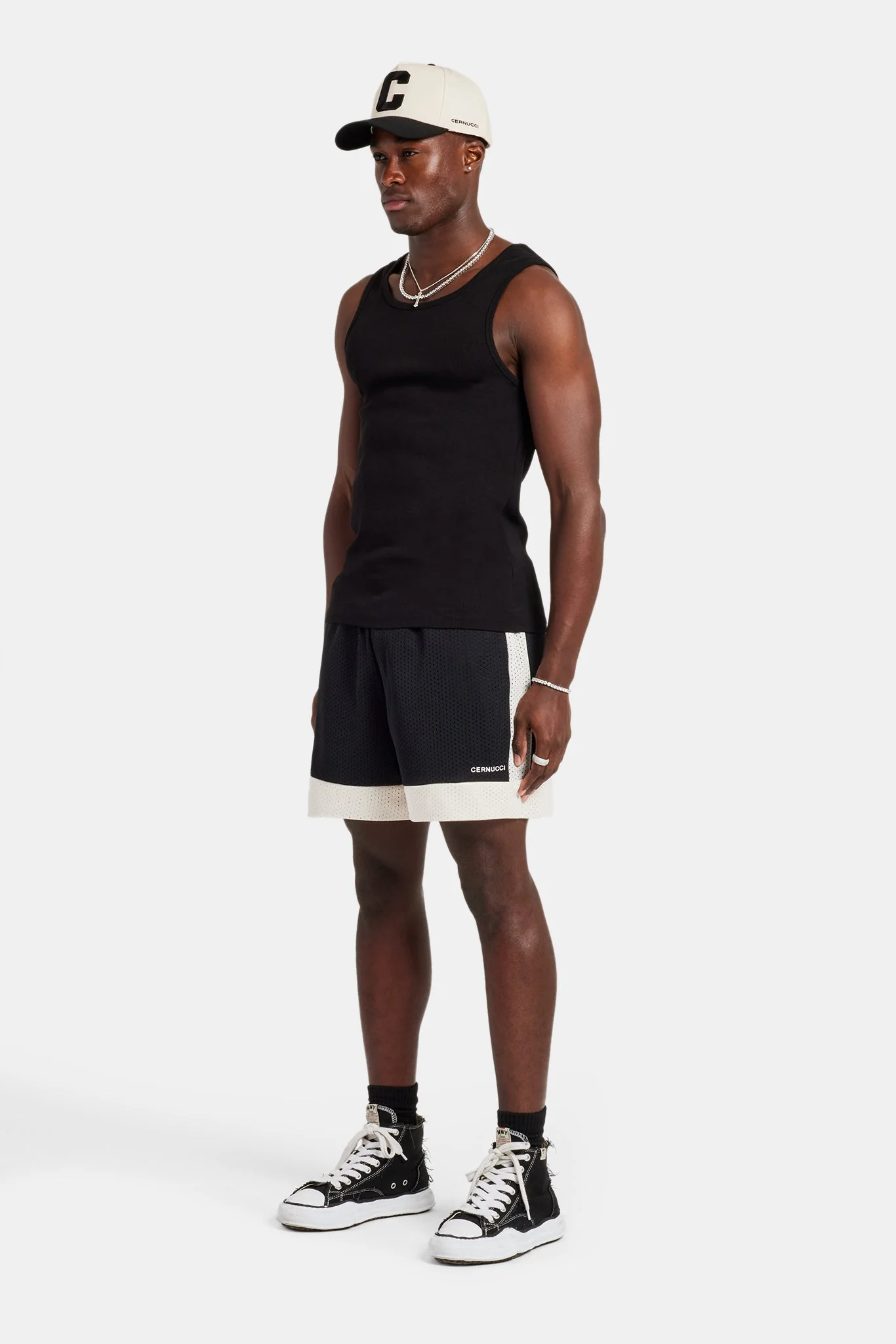 Cernucci Panel Mesh Short - Black - Image 5