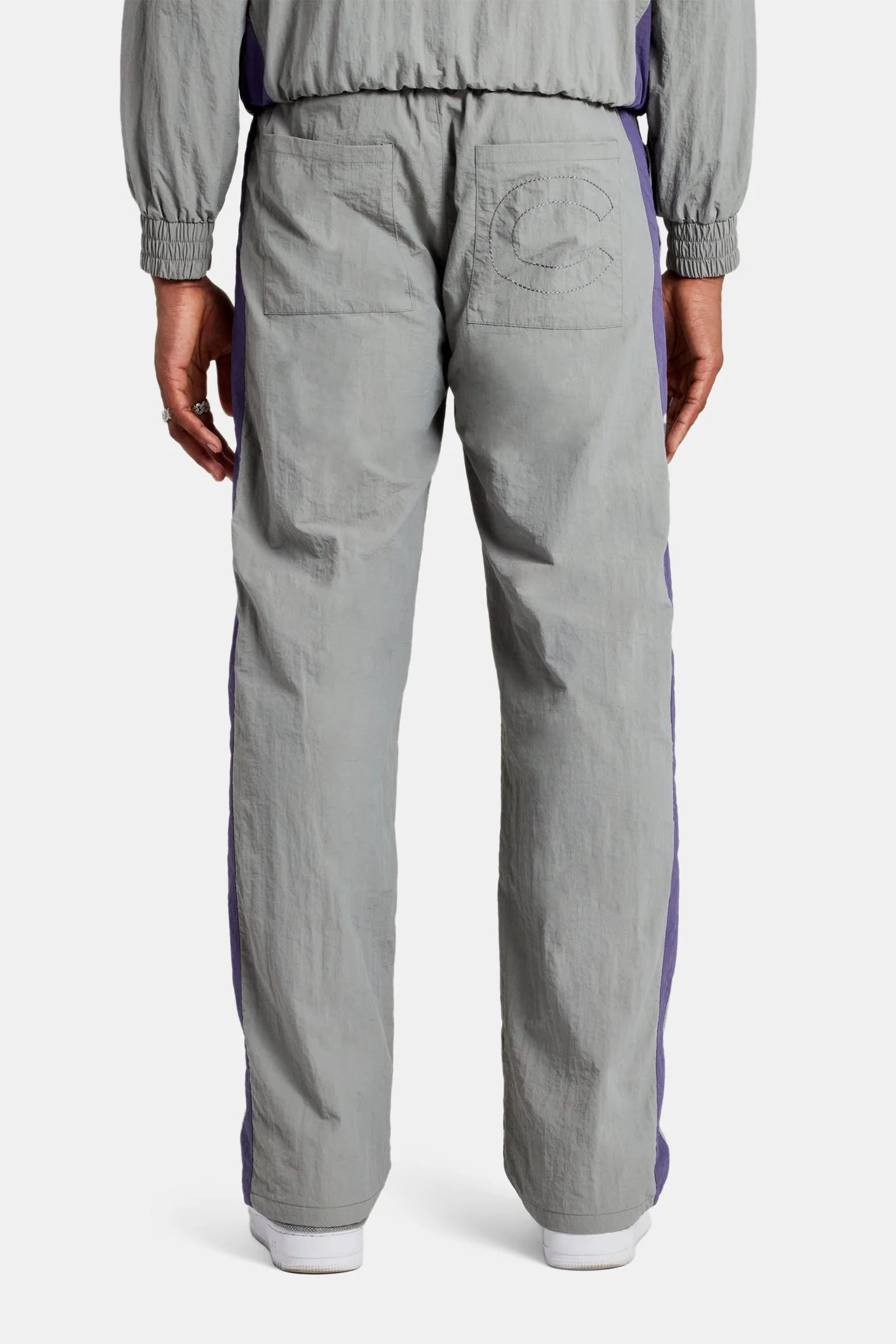 Cernucci Panelled Nylon Straight Leg Trouser - Charcoal - Image 4