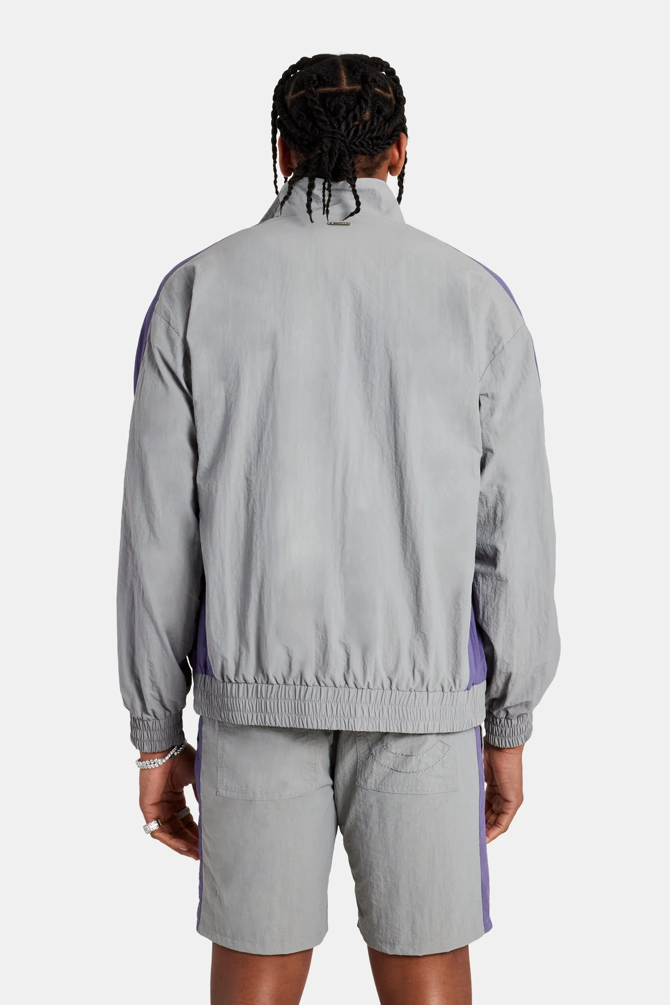 Cernucci Panelled Nylon Track Jacket - Charcoal - Image 3