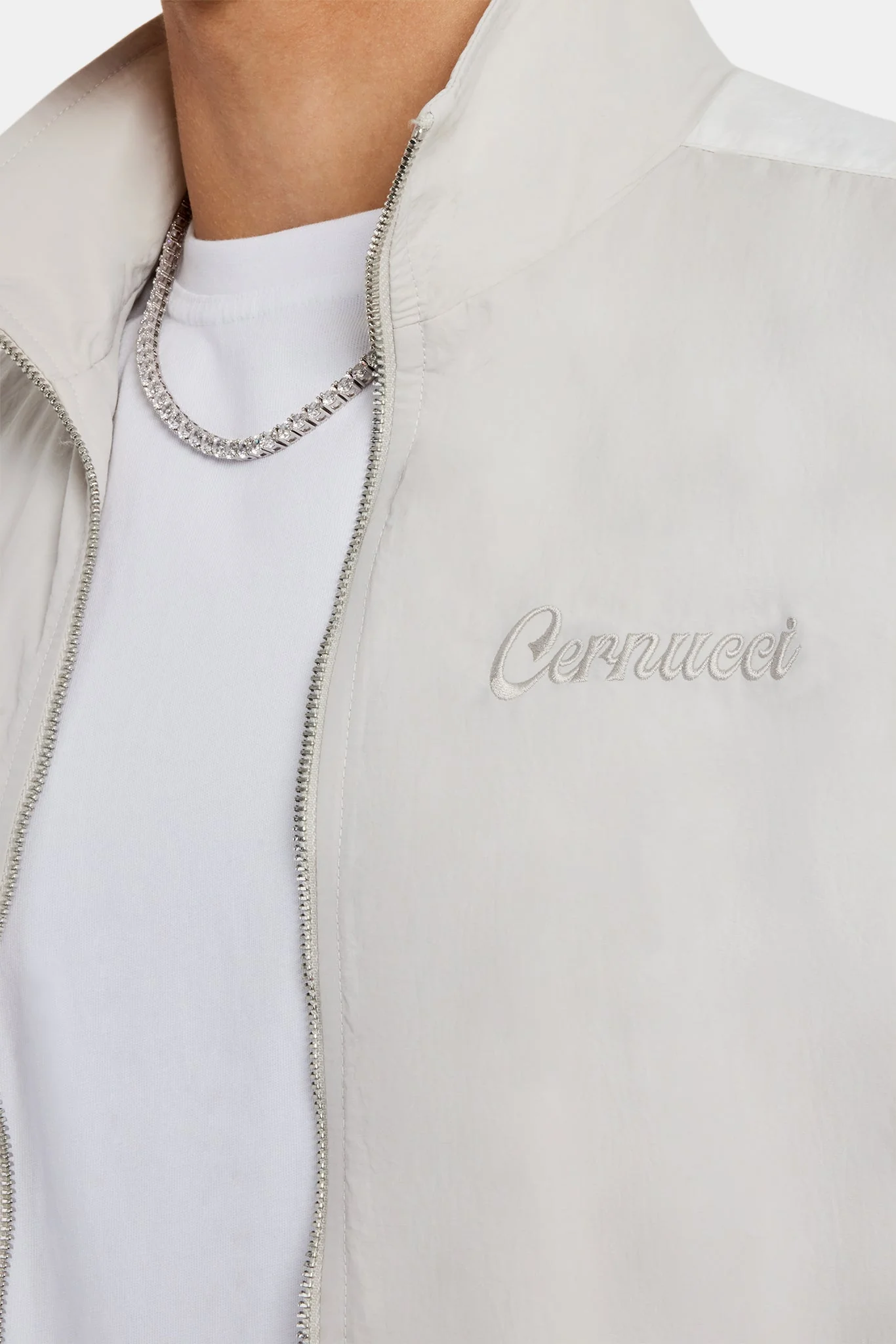 Cernucci Panelled Nylon Track Jacket - Stone - Image 4