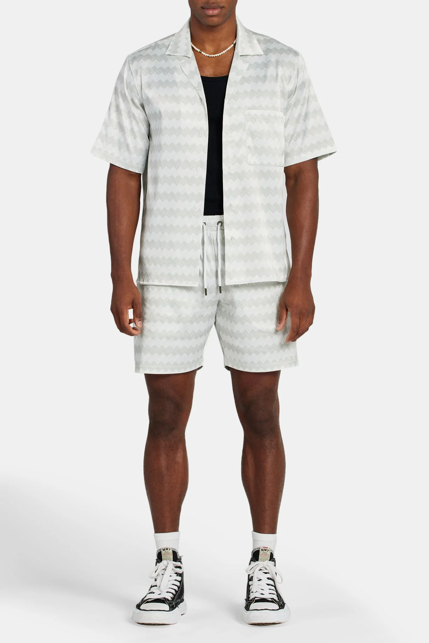 Cernucci Repeat Printed Satin Short - Ecru - Image 3