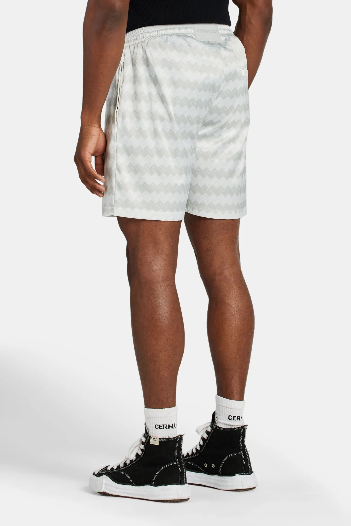 Cernucci Repeat Printed Satin Short - Ecru - Image 4