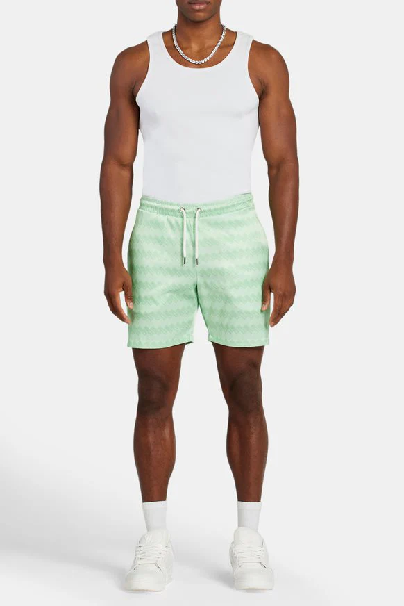 Cernucci Repeat Printed Satin Short - Lime - Image 2