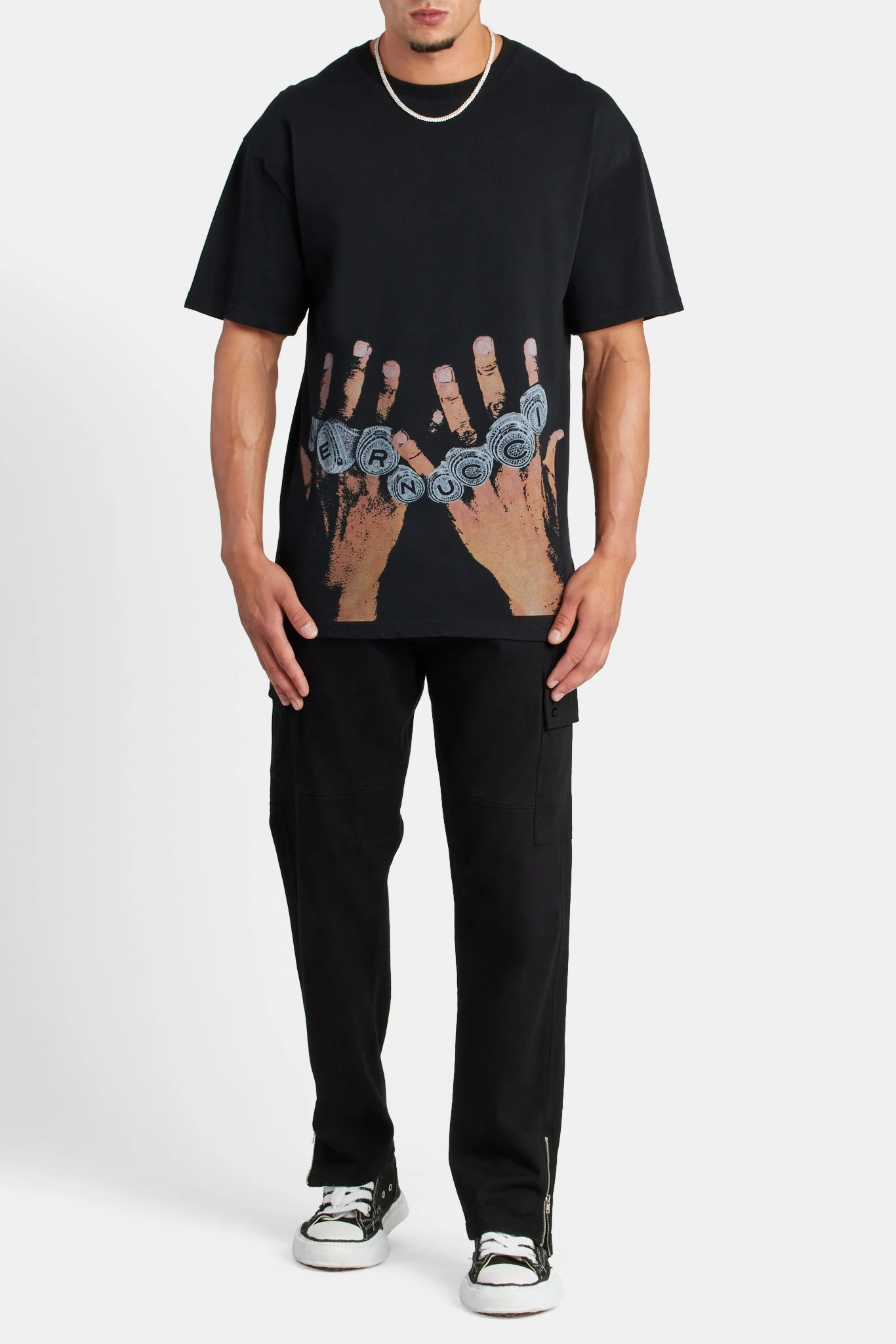 Cernucci Ring Oversized T-Shirt - Black - Image 2