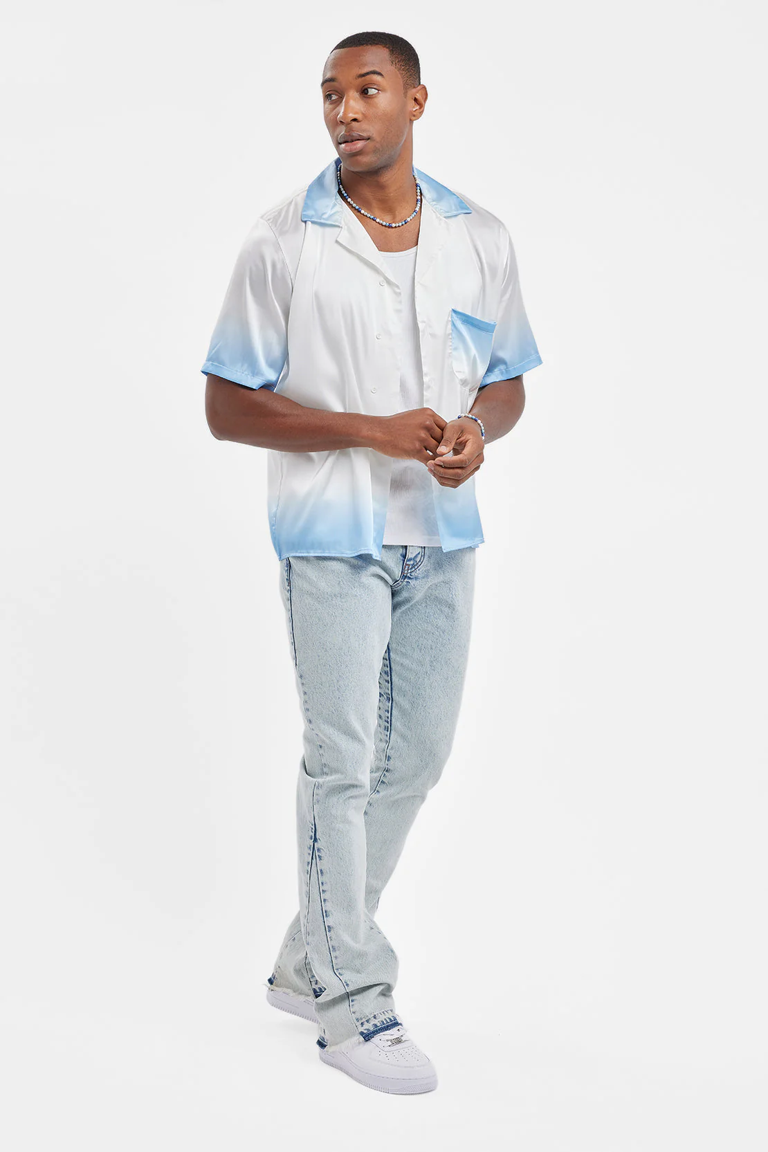 Cernucci Satin Ombre Shirt - Ecru - Image 6
