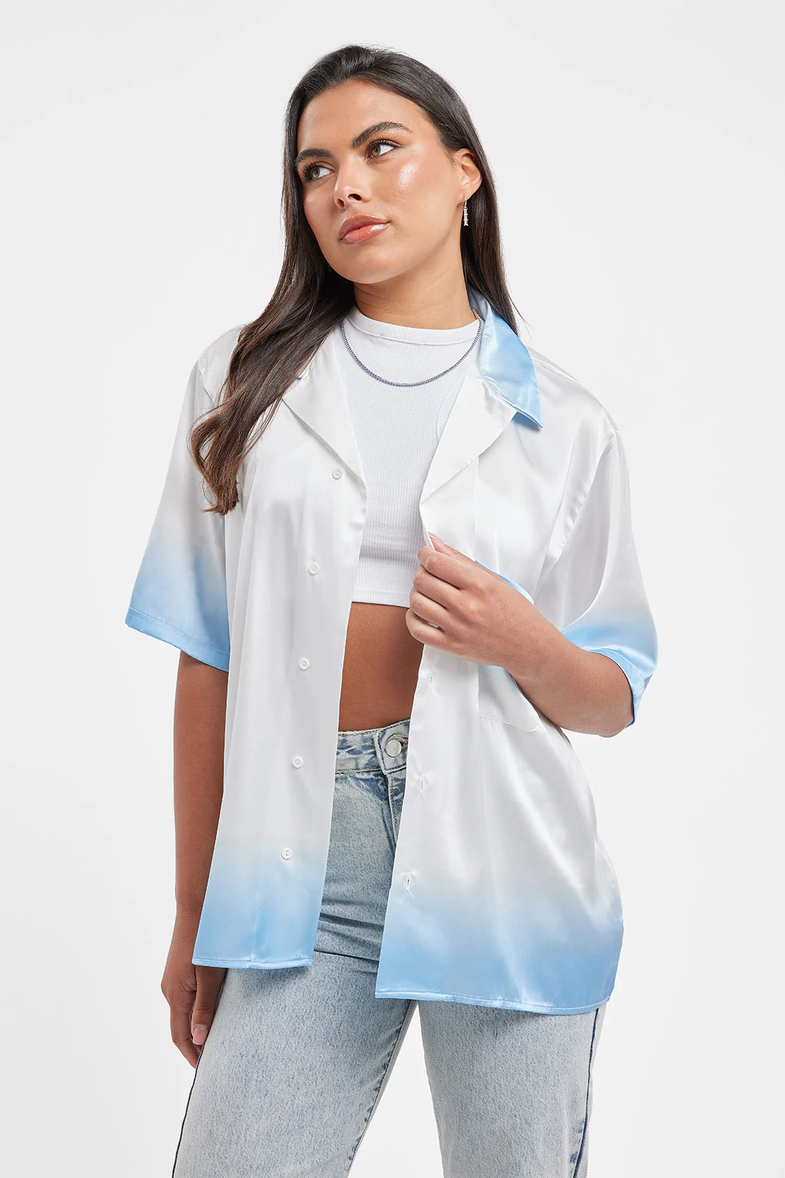 Cernucci Satin Ombre Shirt - Ecru - Image 7